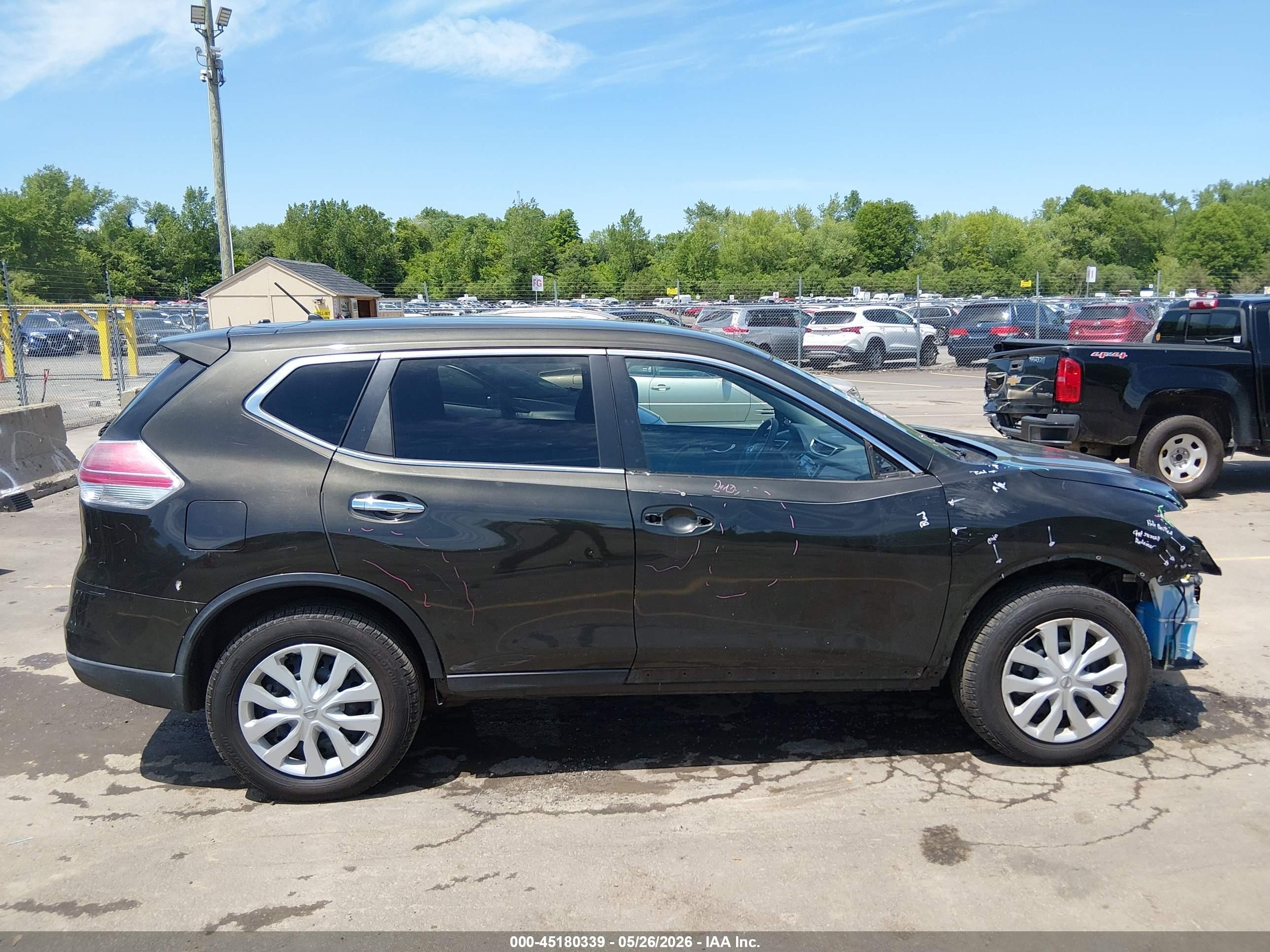 2014 Nissan Rogue S Black vin: 5N1AT2MK4EC827665