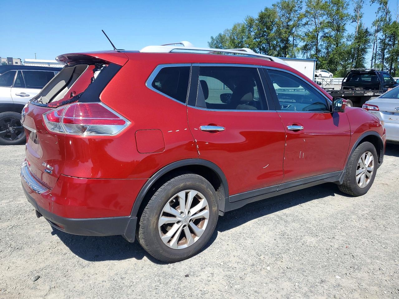 2014 Nissan Rogue Sv Red vin: 5N1AT2MK4EC849925
