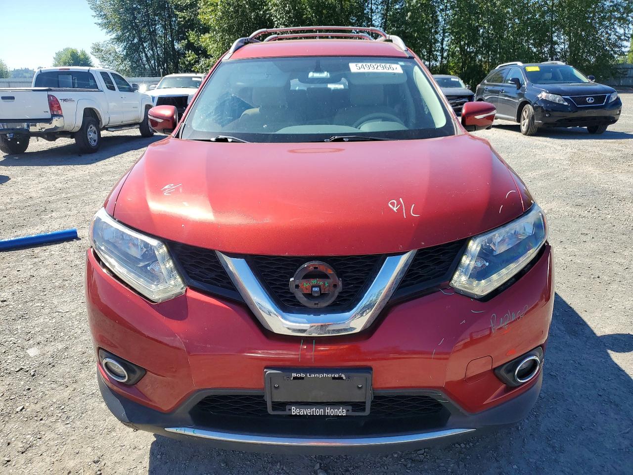 2014 Nissan Rogue Sv Red vin: 5N1AT2MK4EC849925