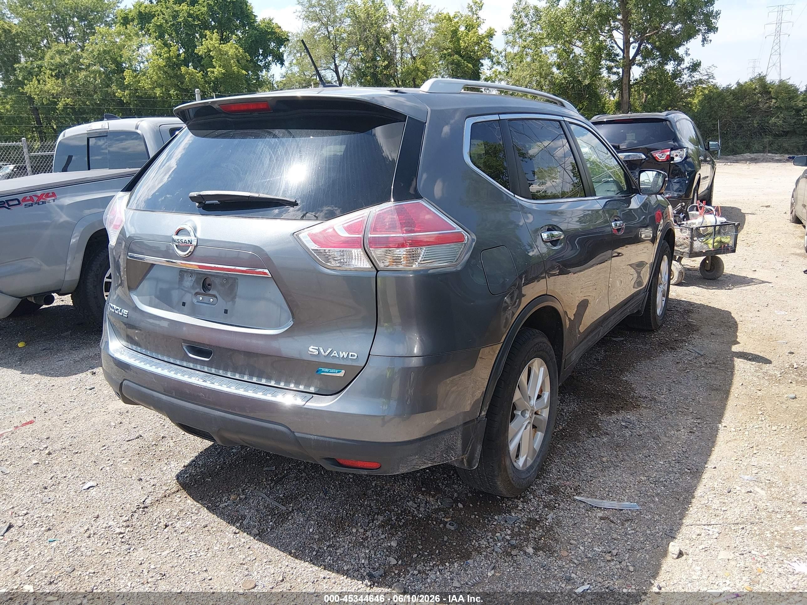 2014 Nissan Rogue Sv Gray vin: 5N1AT2MK5EC788889