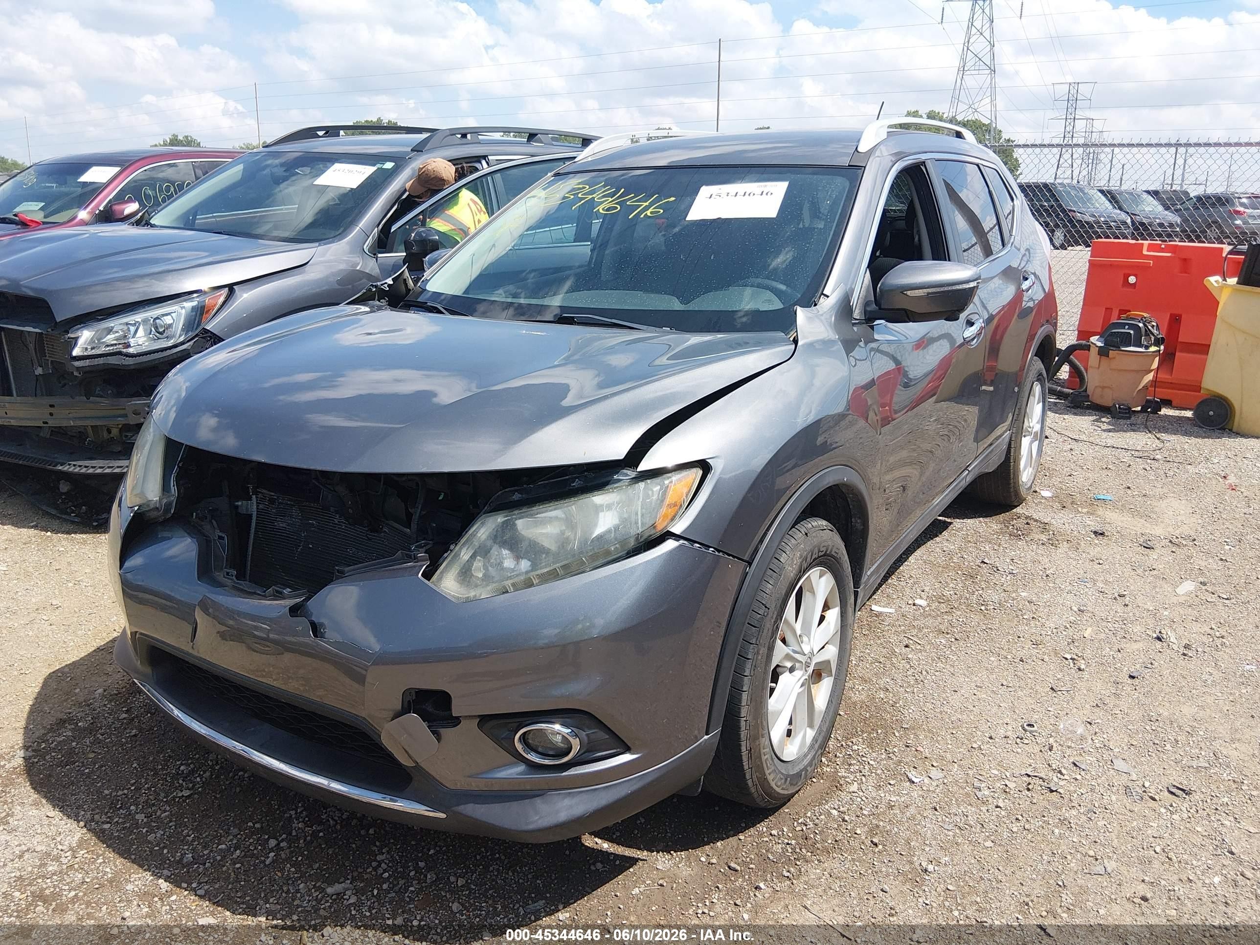 2014 Nissan Rogue Sv Gray vin: 5N1AT2MK5EC788889
