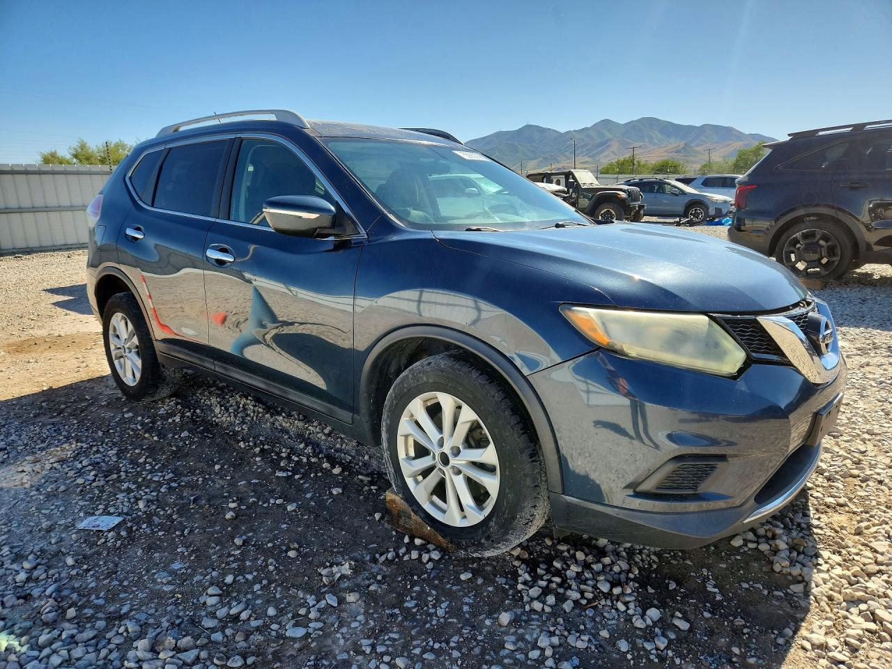 2015 Nissan Rogue Sv Blue vin: 5N1AT2MK5FC885785