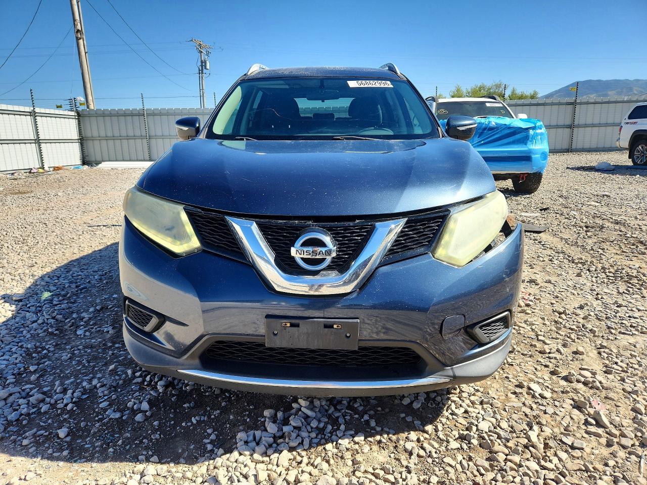 2015 Nissan Rogue Sv Blue vin: 5N1AT2MK5FC885785