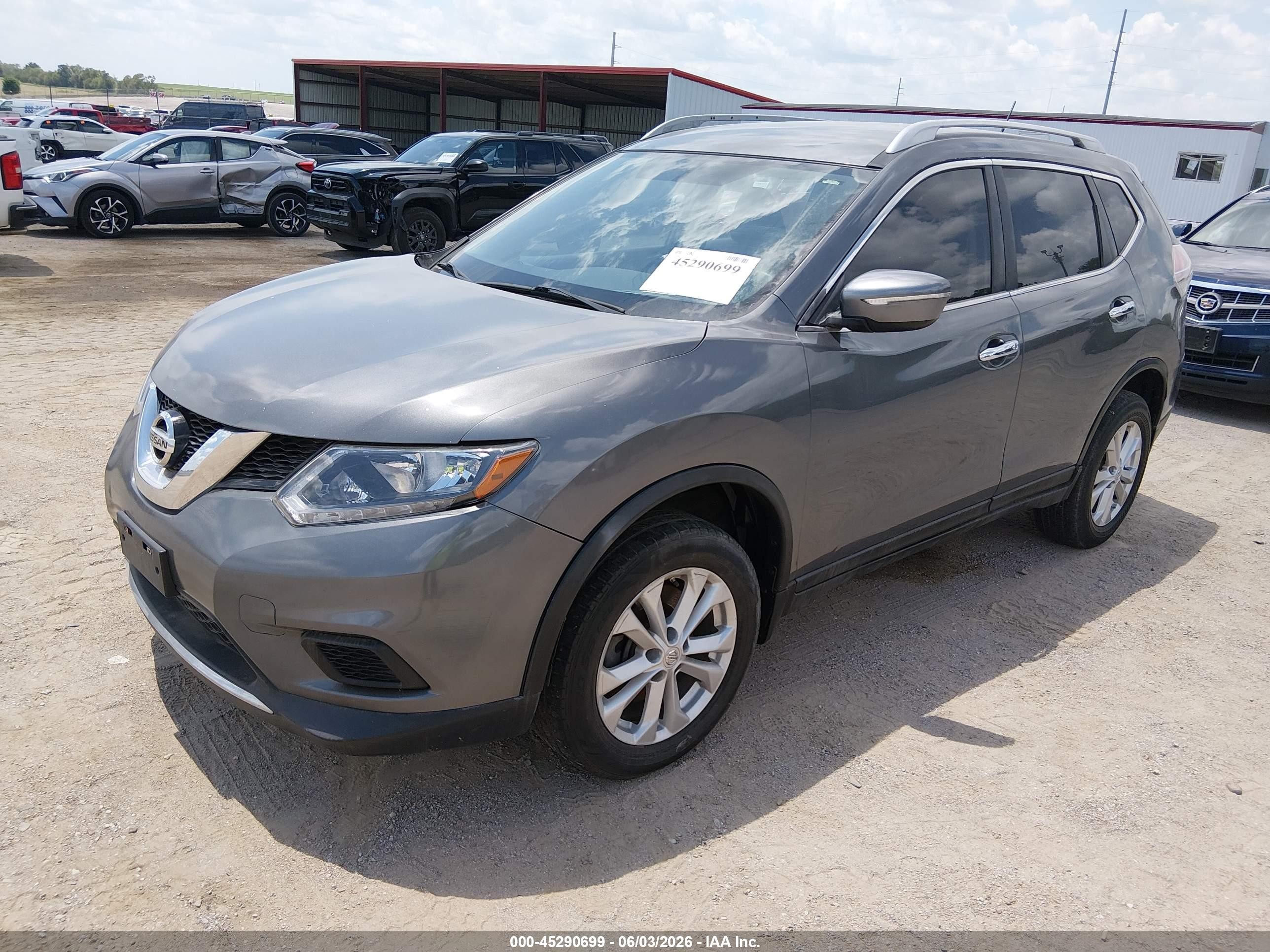 2014 Nissan Rogue Sv Gray vin: 5N1AT2MK6EC842748