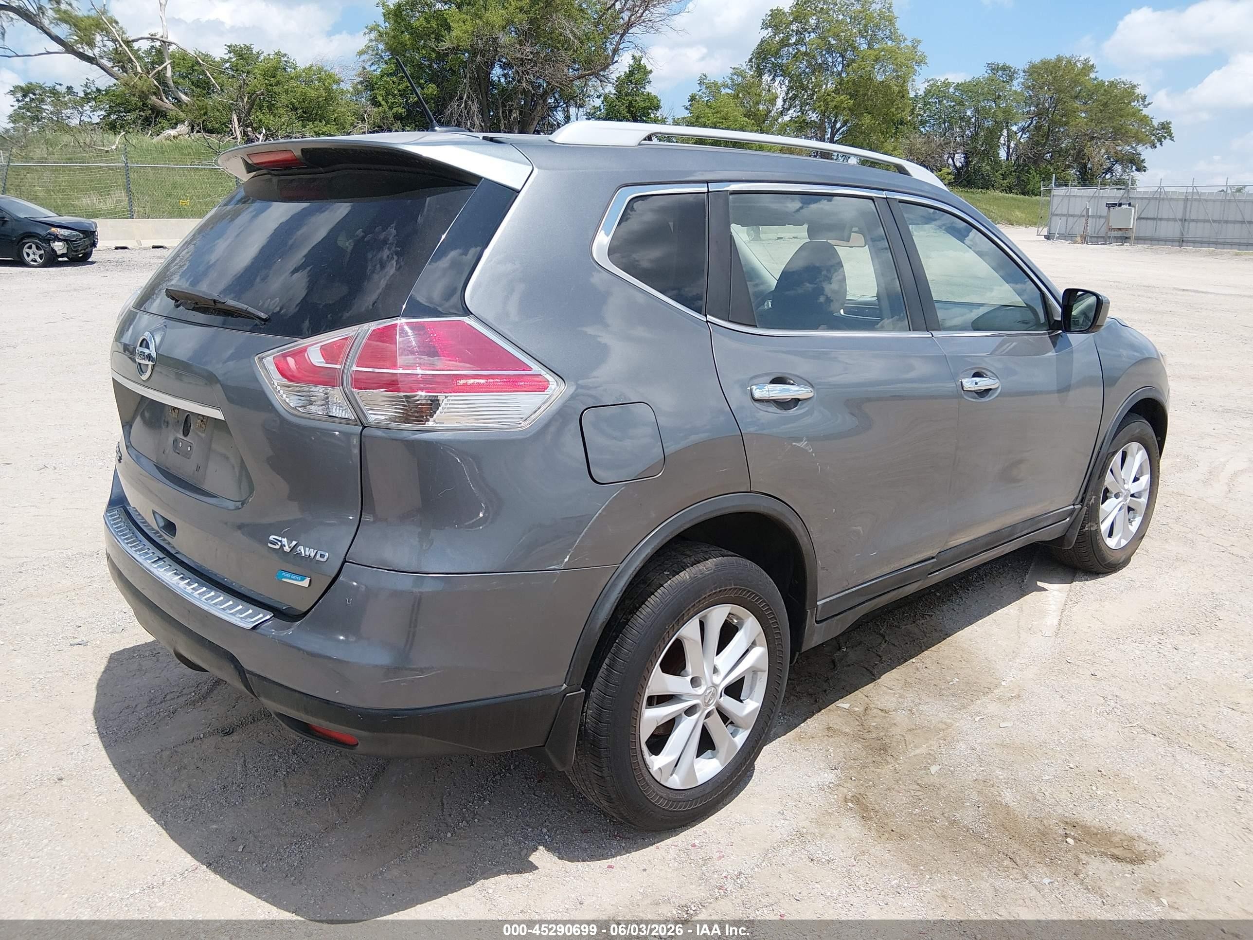 2014 Nissan Rogue Sv Gray vin: 5N1AT2MK6EC842748