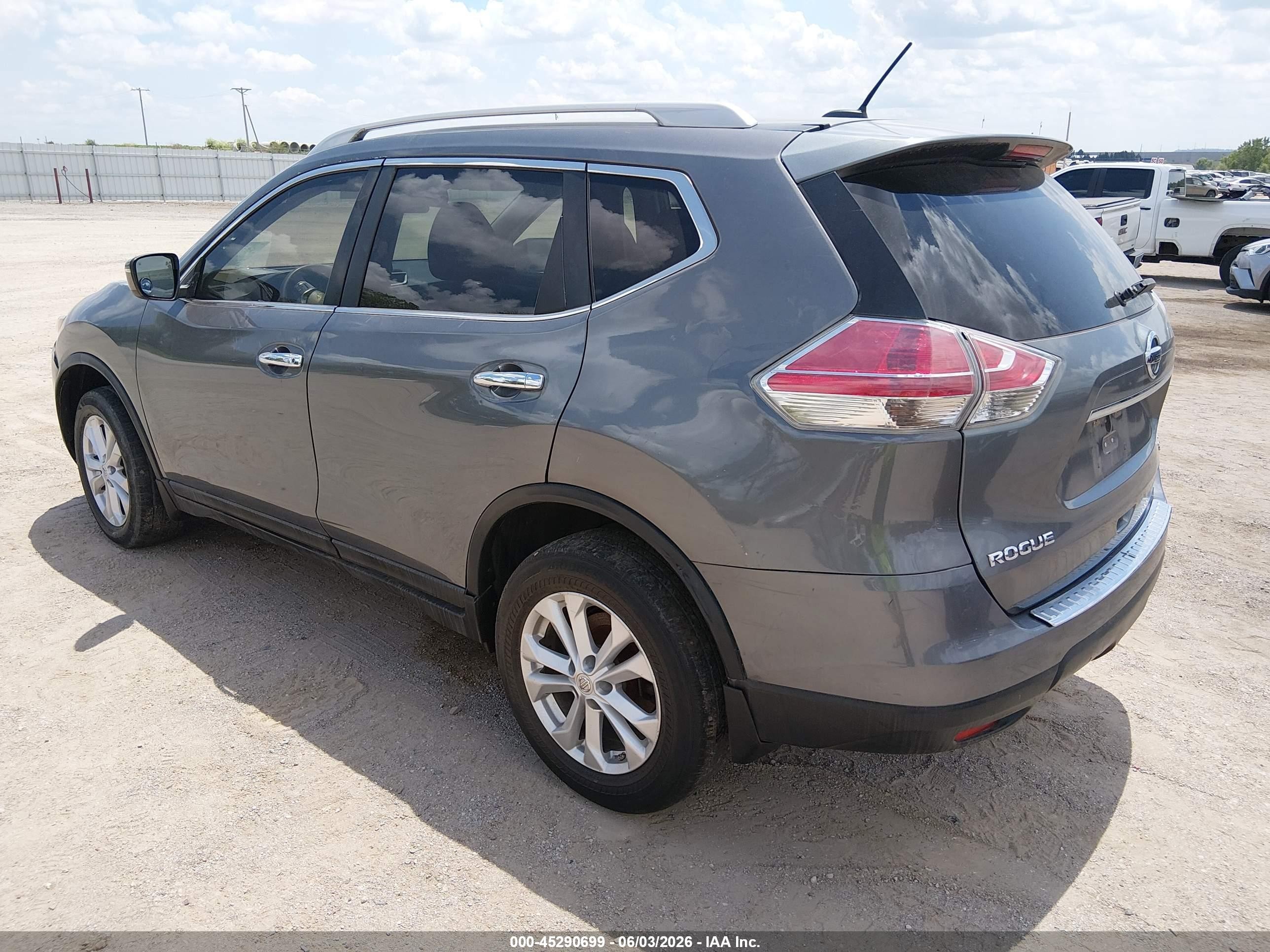 2014 Nissan Rogue Sv Gray vin: 5N1AT2MK6EC842748