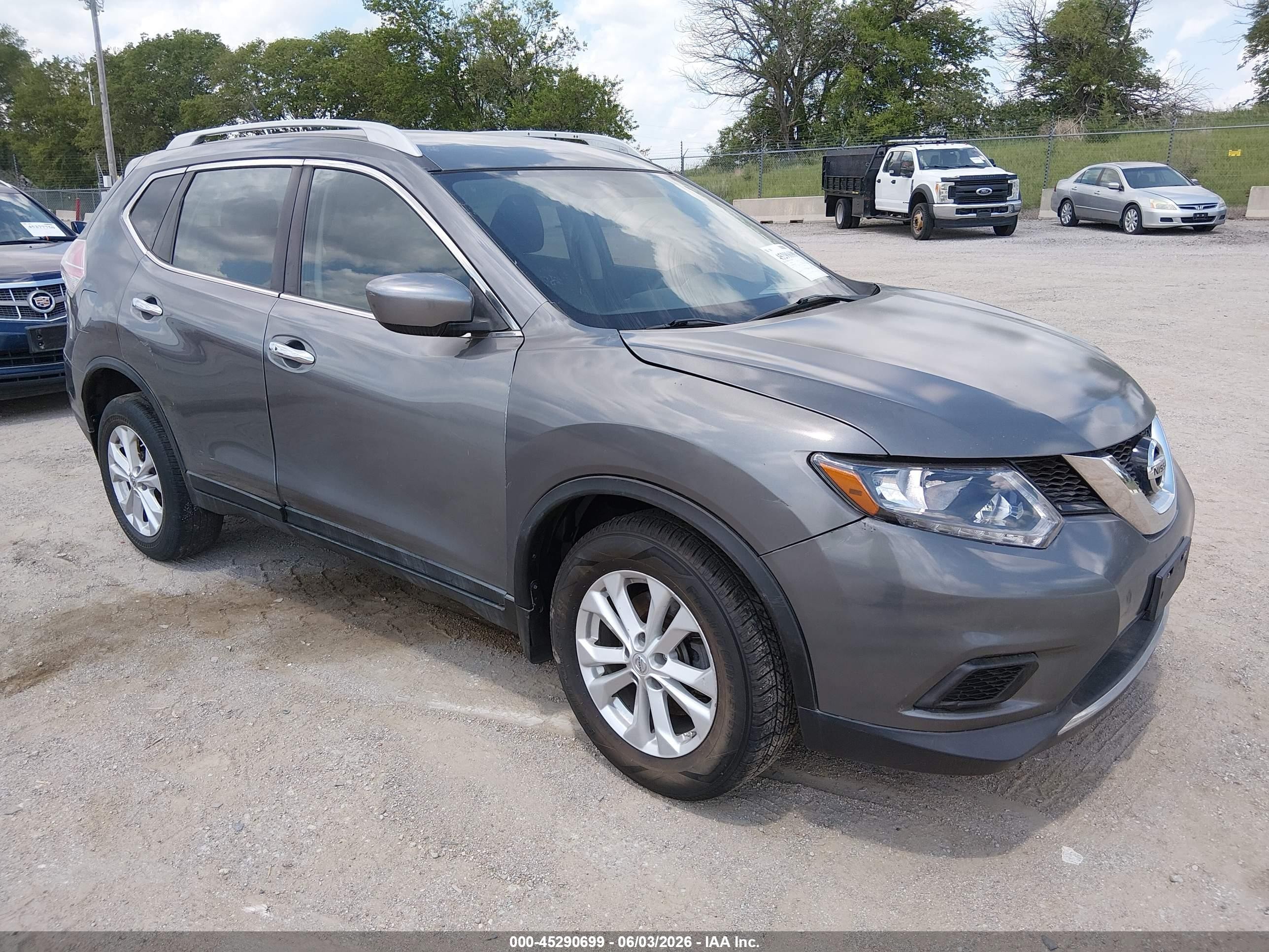 2014 Nissan Rogue Sv Gray vin: 5N1AT2MK6EC842748