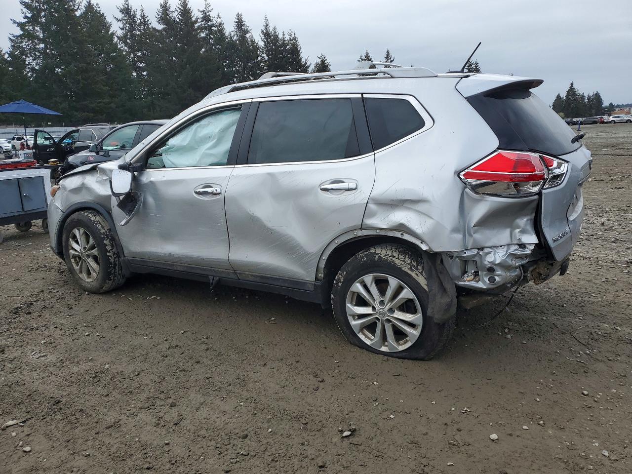 2014 Nissan Rogue Sv Silver vin: 5N1AT2MK7EC861373