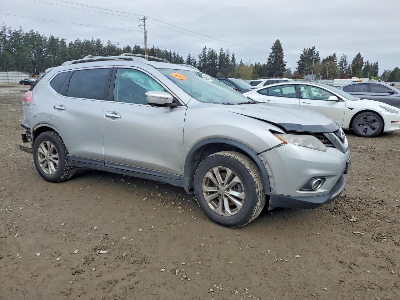 2014 Nissan Rogue Sv Silver vin: 5N1AT2MK7EC861373