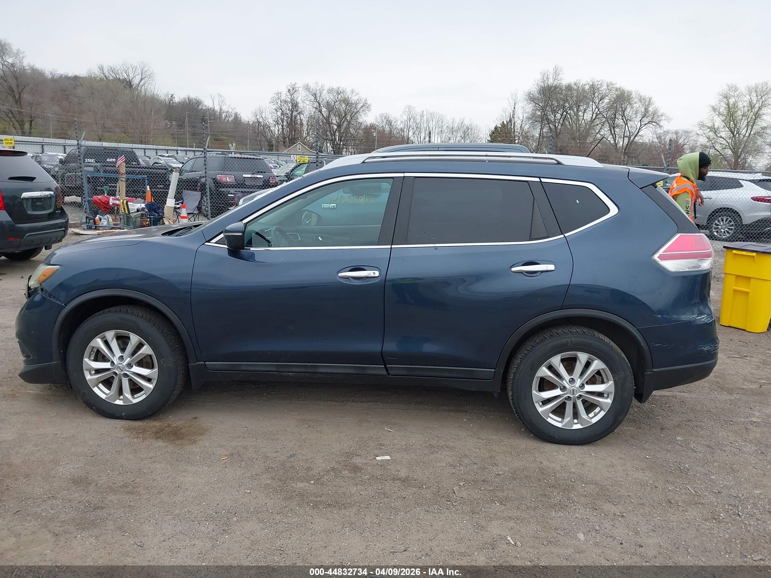2015 Nissan Rogue Sv Light Blue vin: 5N1AT2MK7FC818816