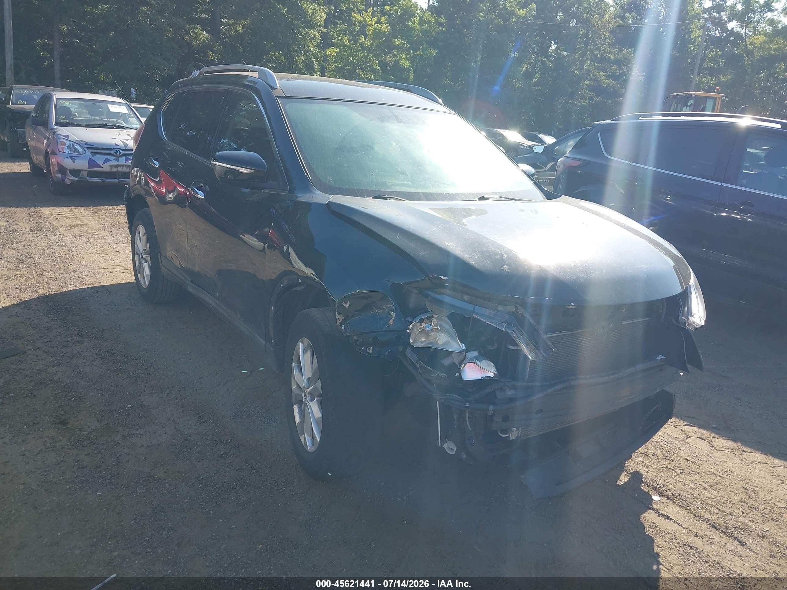 2015 Nissan Rogue Sv Black vin: 5N1AT2MK7FC884637