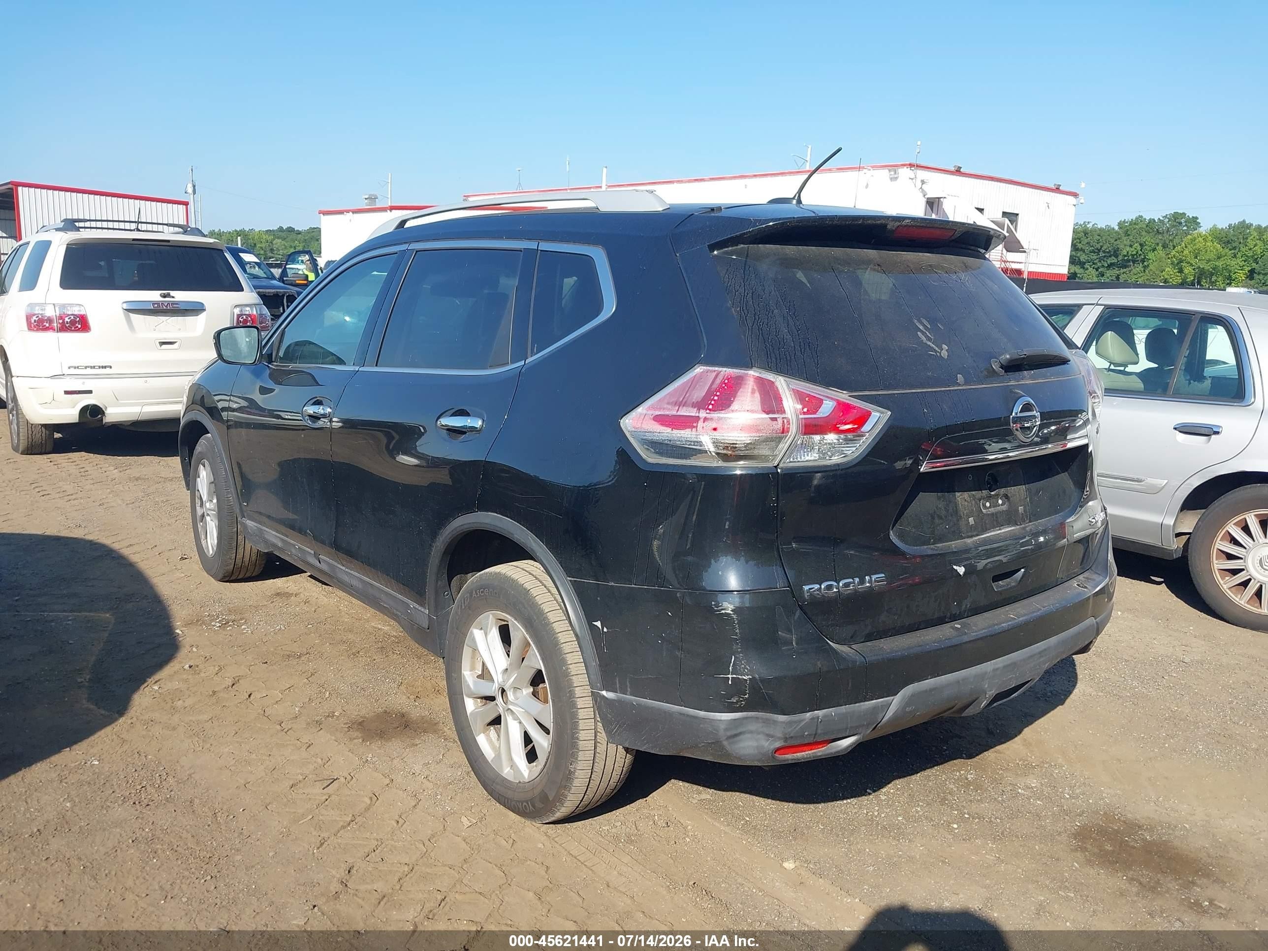 2015 Nissan Rogue Sv Black vin: 5N1AT2MK7FC884637