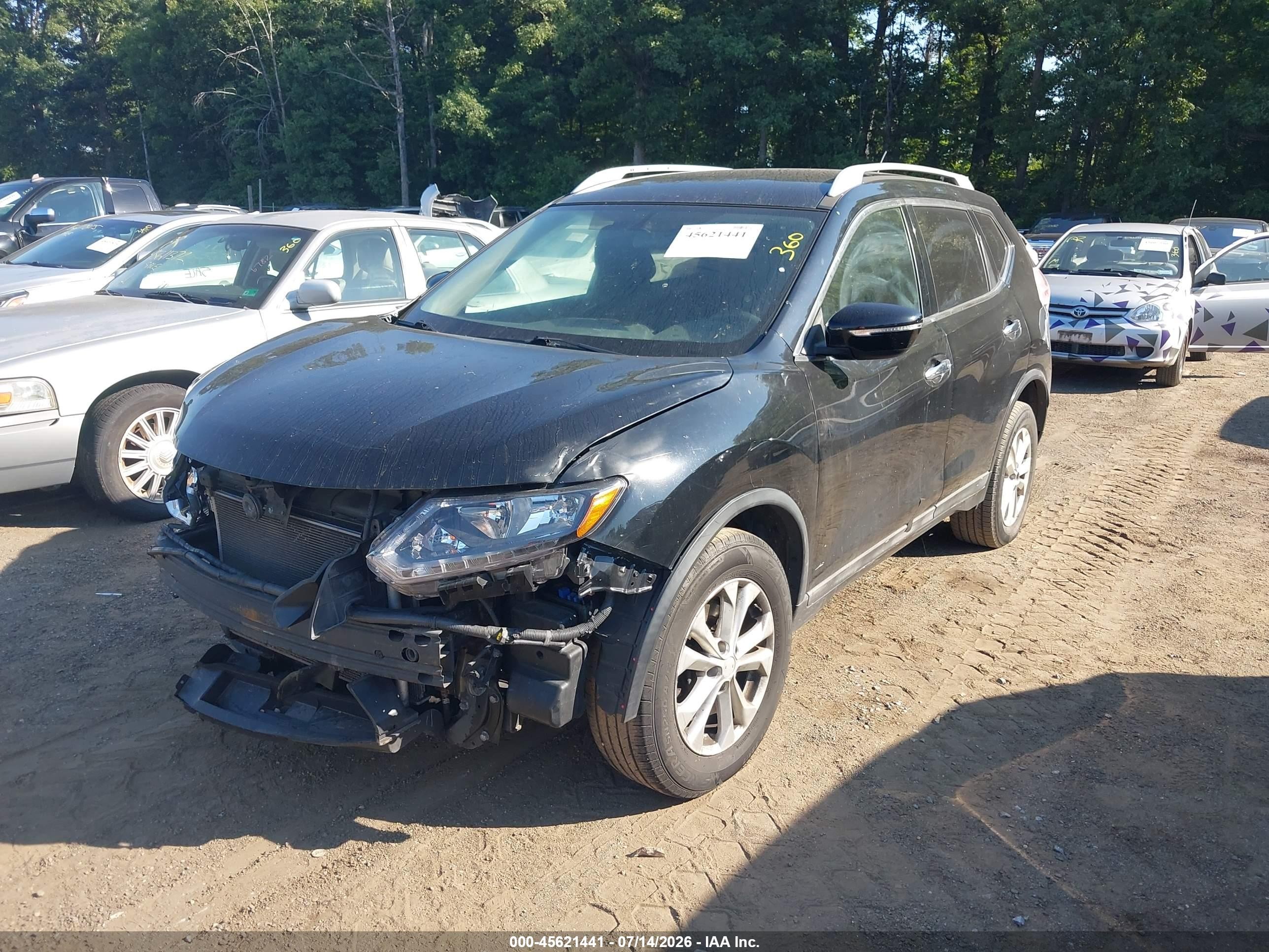 2015 Nissan Rogue Sv Black vin: 5N1AT2MK7FC884637