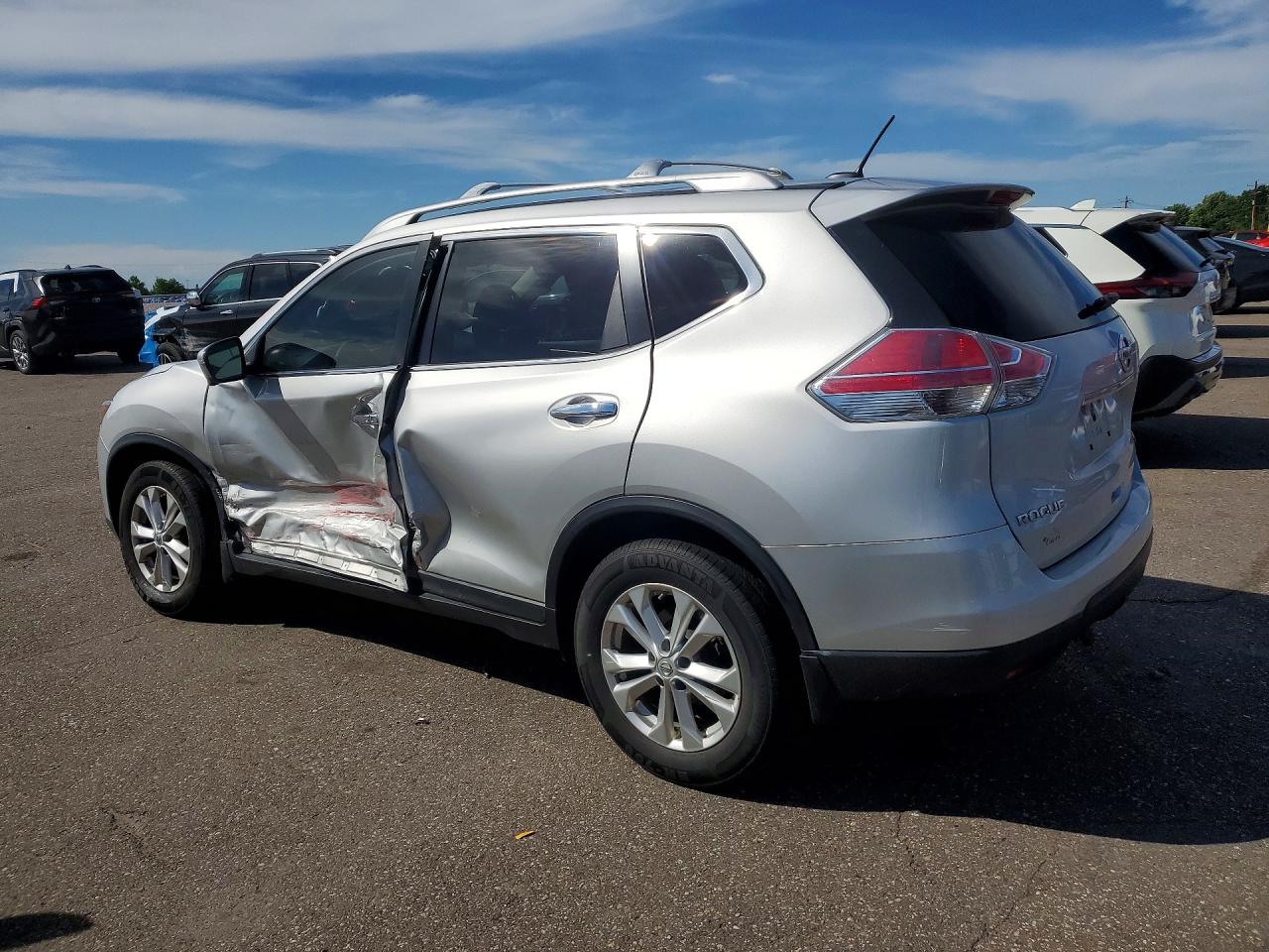 2015 Nissan Rogue Sv Silver vin: 5N1AT2MK7FC899168
