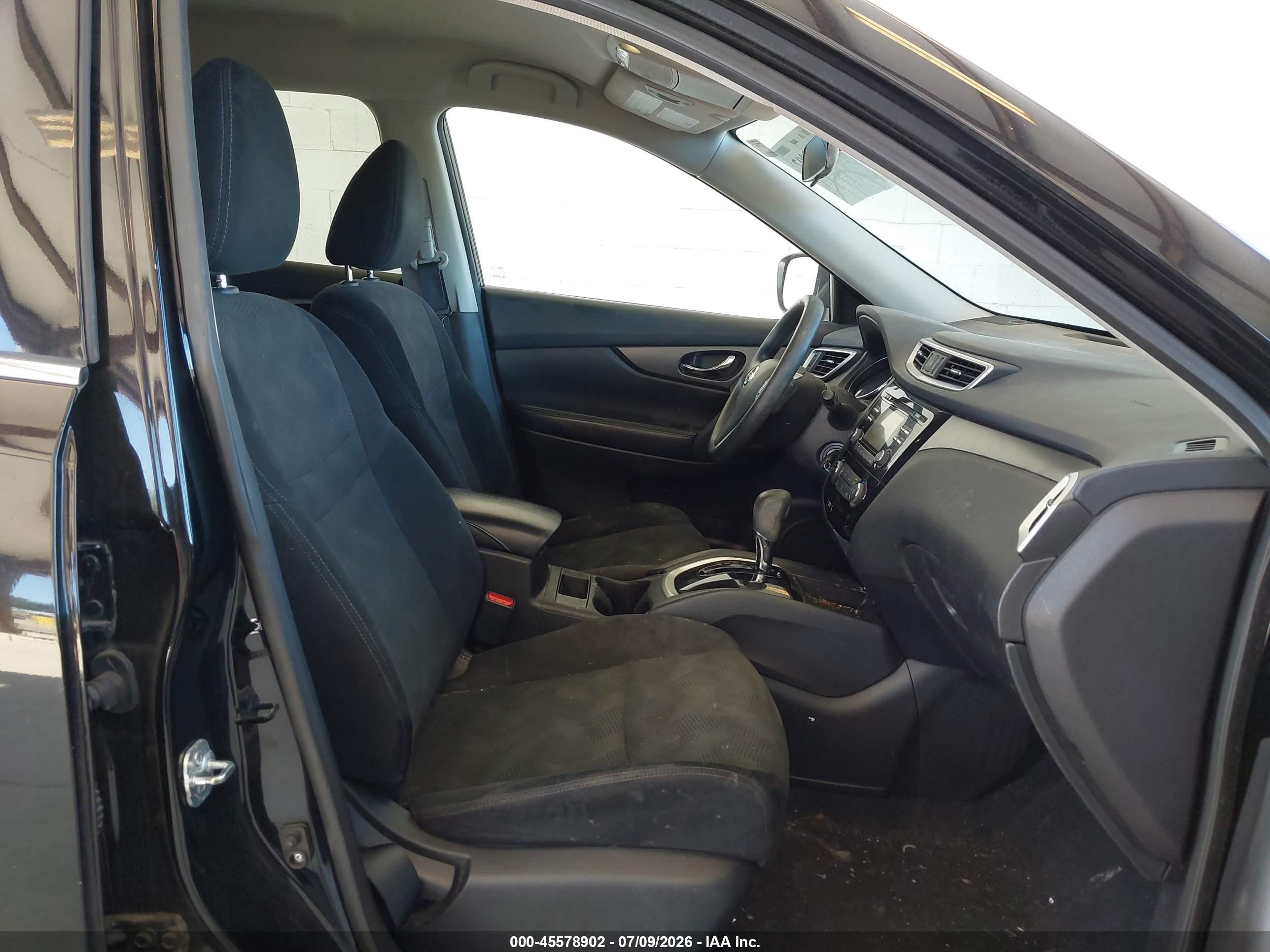 2015 Nissan Rogue S Black vin: 5N1AT2MK7FC902960