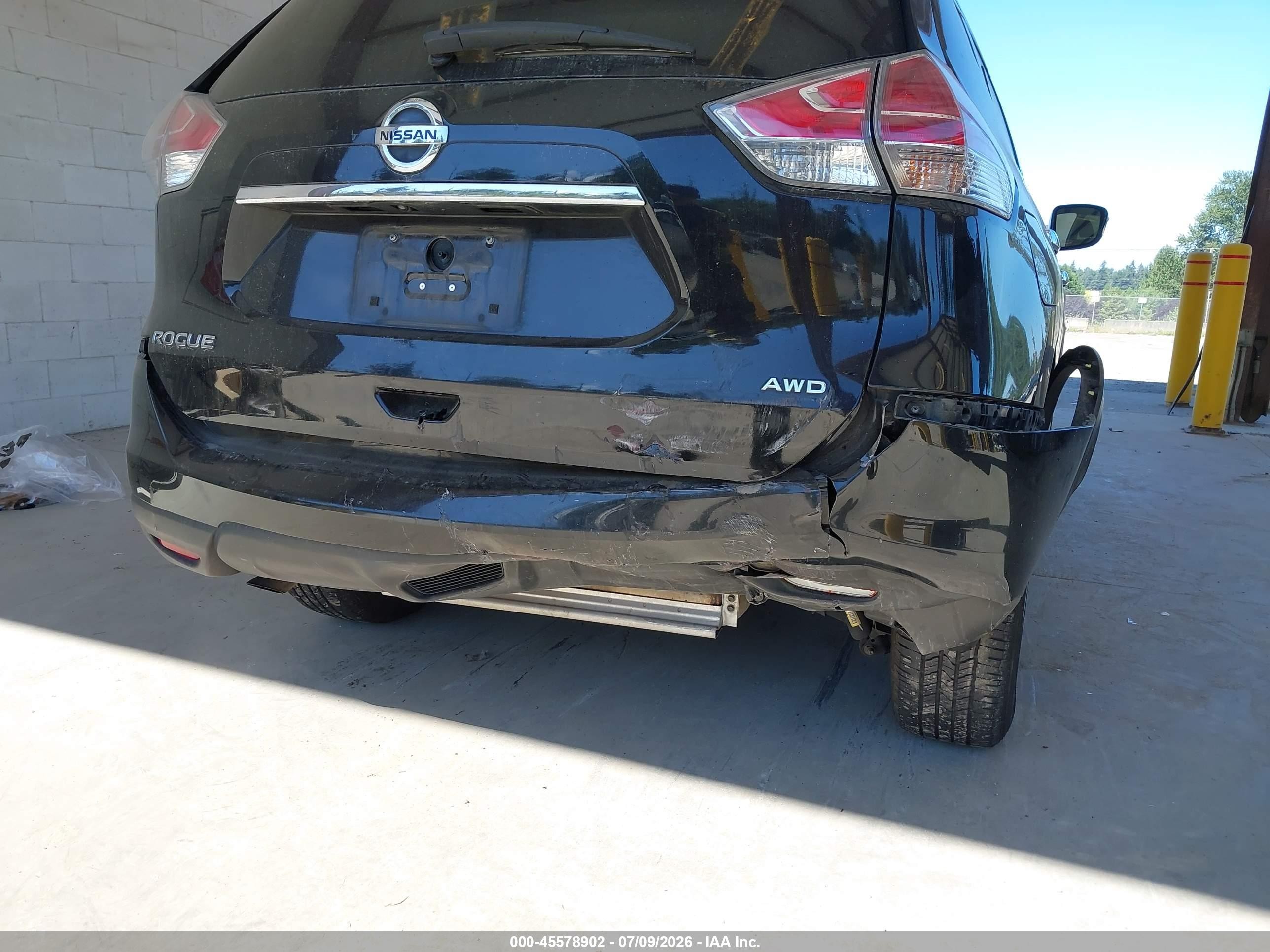2015 Nissan Rogue S Black vin: 5N1AT2MK7FC902960
