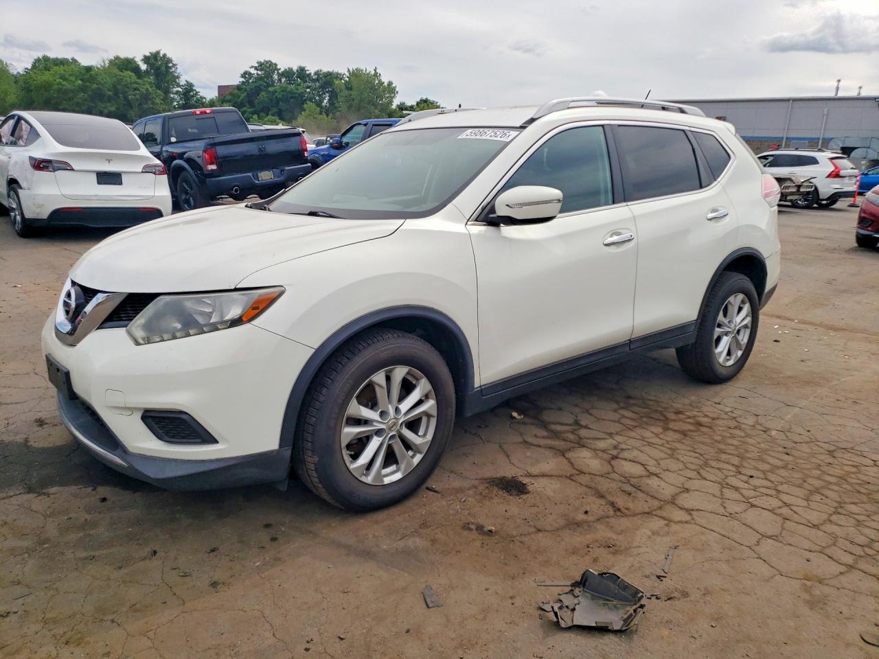 2014 Nissan Rogue Sv White vin: 5N1AT2MK8EC752341