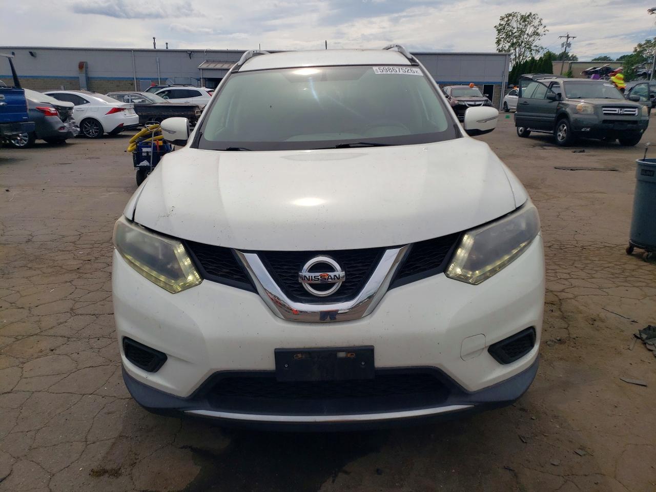 2014 Nissan Rogue Sv White vin: 5N1AT2MK8EC752341