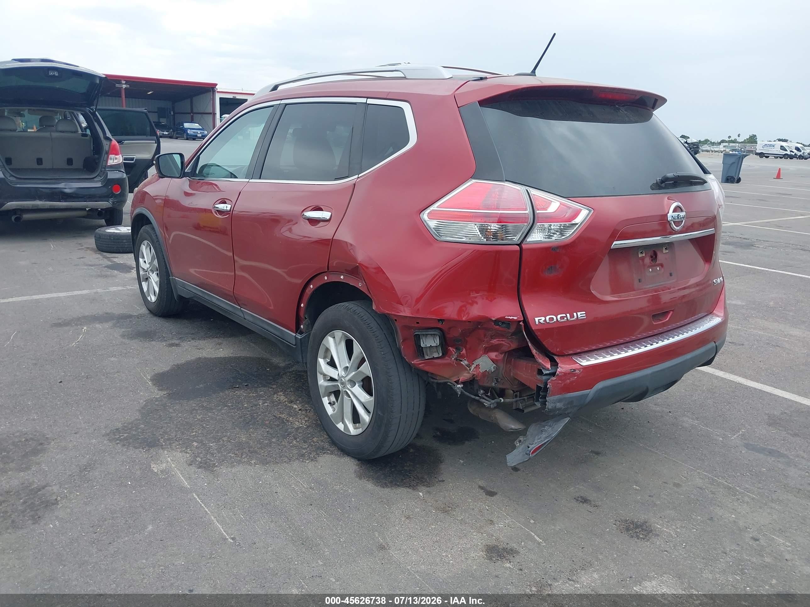 2015 Nissan Rogue Sv Red vin: 5N1AT2MK8FC897316