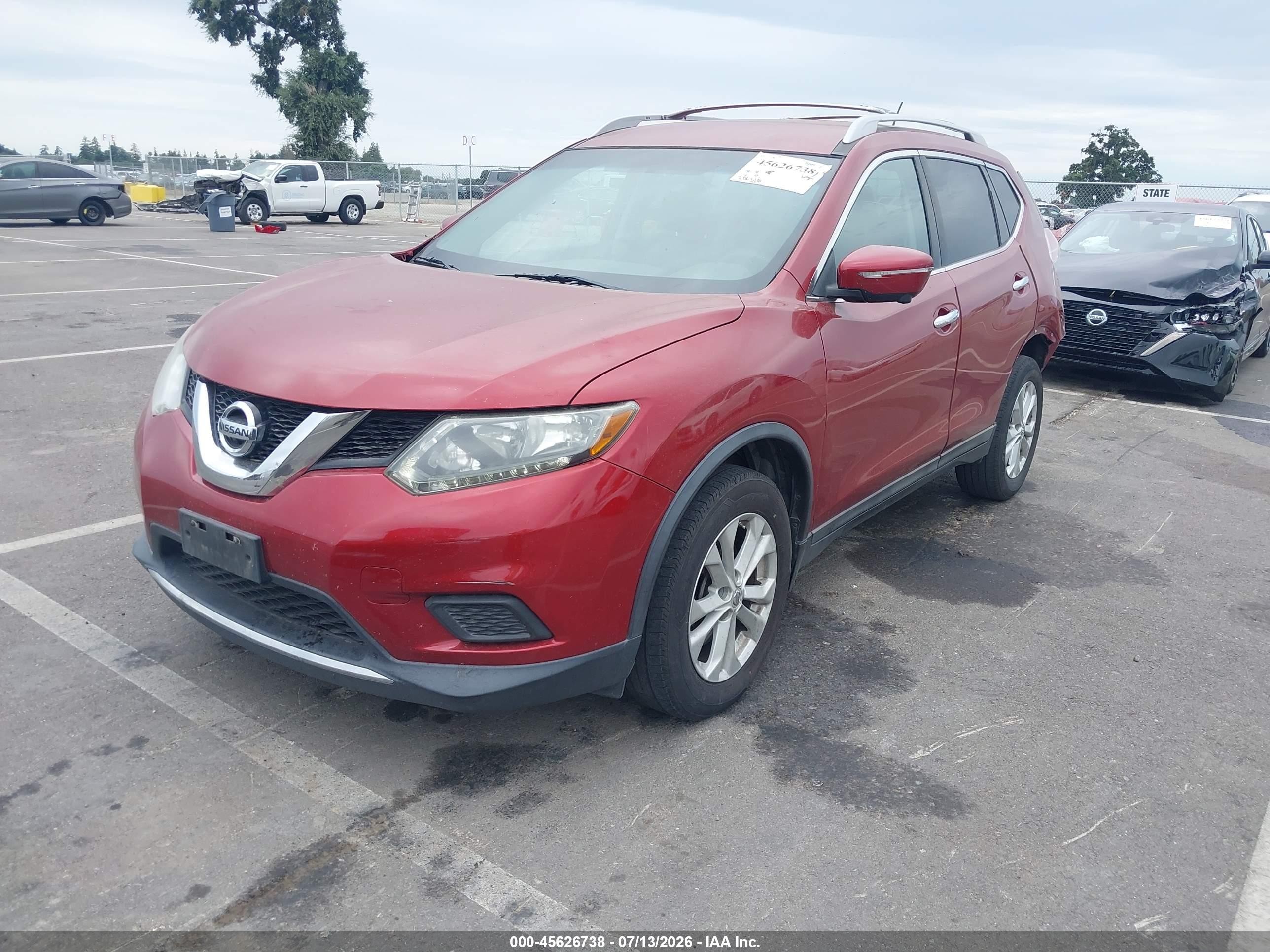 2015 Nissan Rogue Sv Red vin: 5N1AT2MK8FC897316