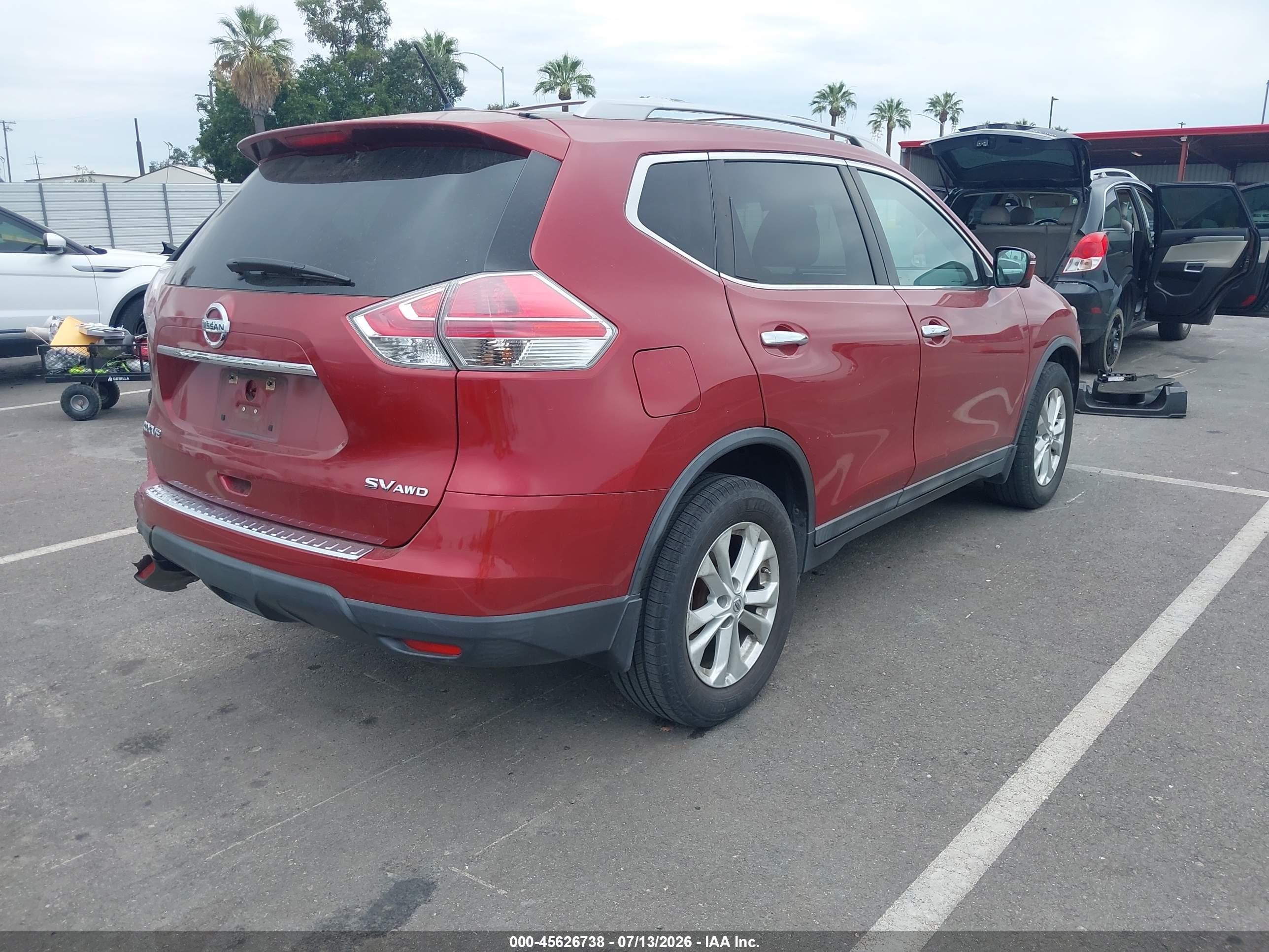 2015 Nissan Rogue Sv Red vin: 5N1AT2MK8FC897316