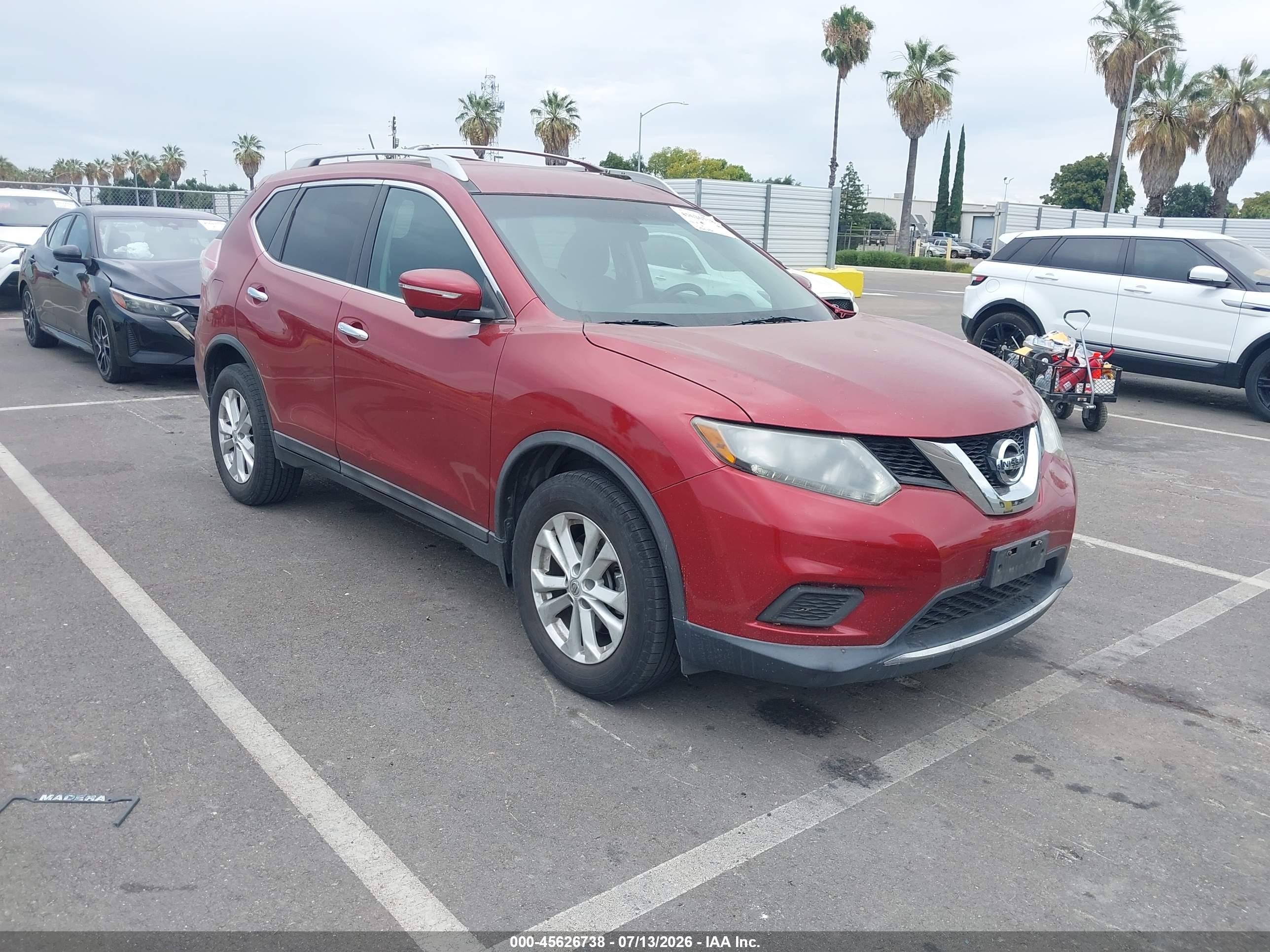 2015 Nissan Rogue Sv Red vin: 5N1AT2MK8FC897316