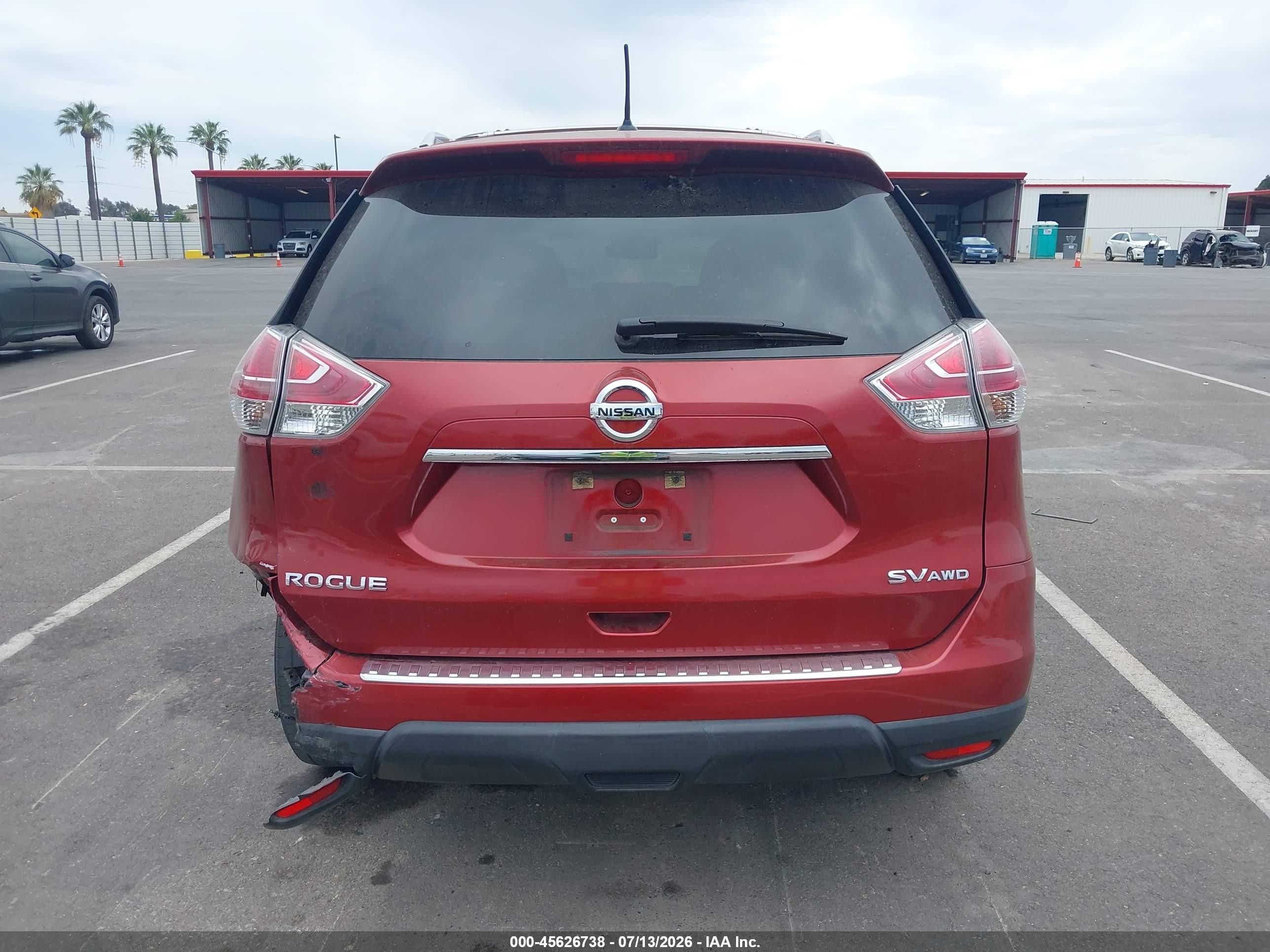 2015 Nissan Rogue Sv Red vin: 5N1AT2MK8FC897316