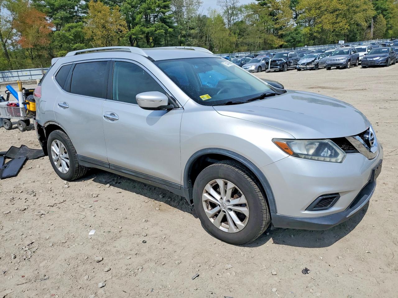 2014 Nissan Rogue Sv Silver vin: 5N1AT2MK9EC753482