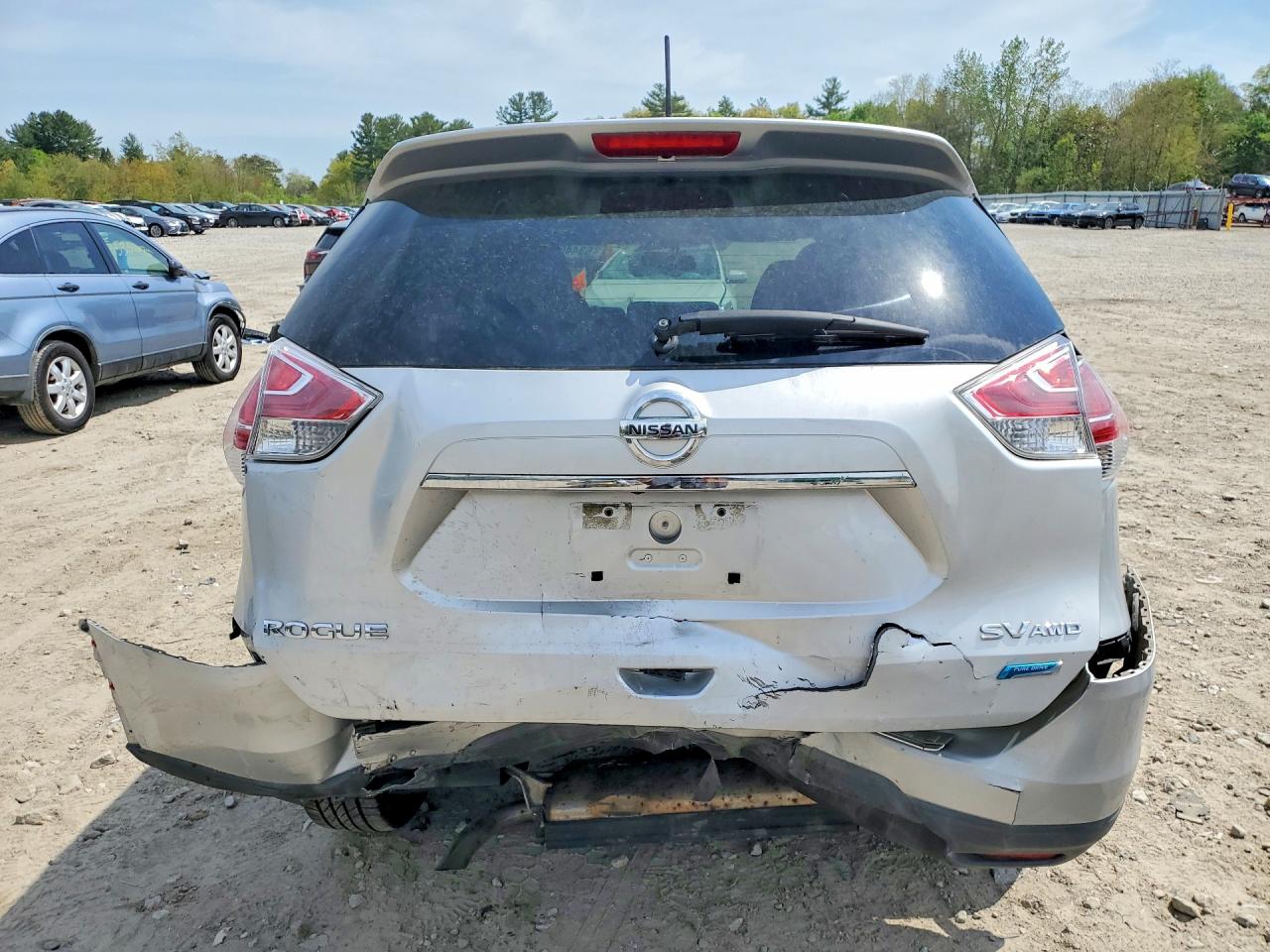 2014 Nissan Rogue Sv Silver vin: 5N1AT2MK9EC753482