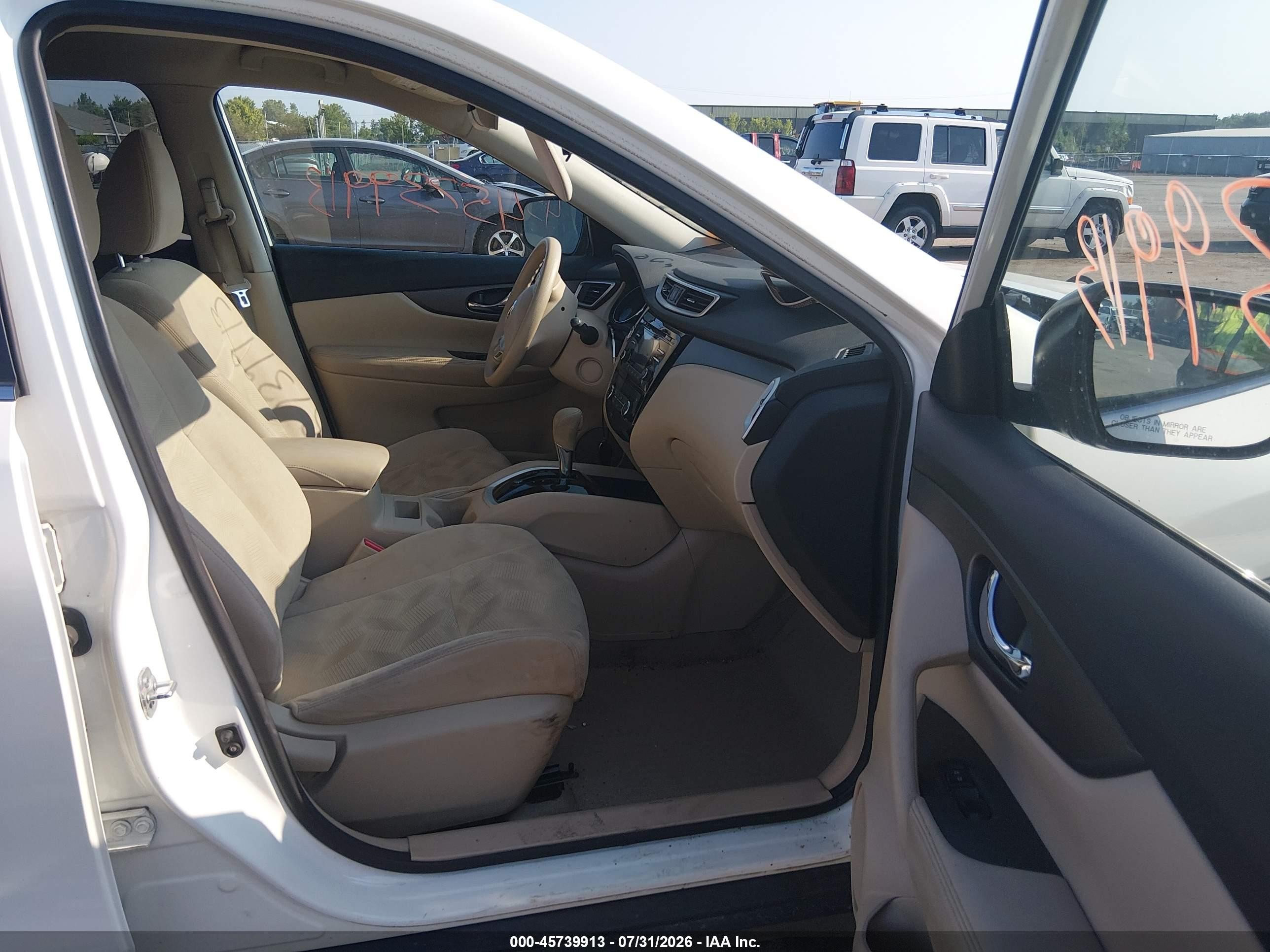 2014 Nissan Rogue Sv Белый vin: 5N1AT2MK9EC809534