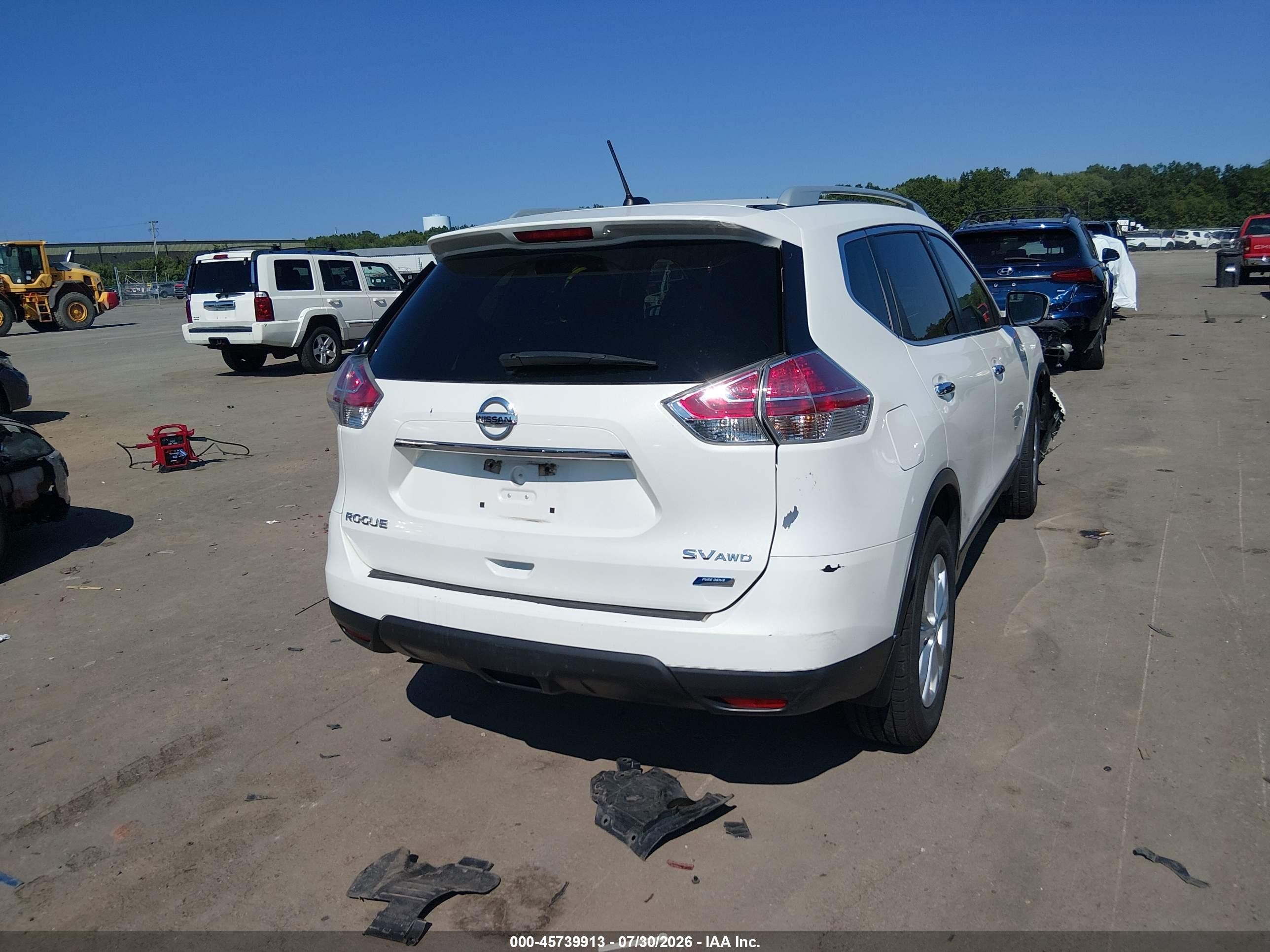 2014 Nissan Rogue Sv Белый vin: 5N1AT2MK9EC809534