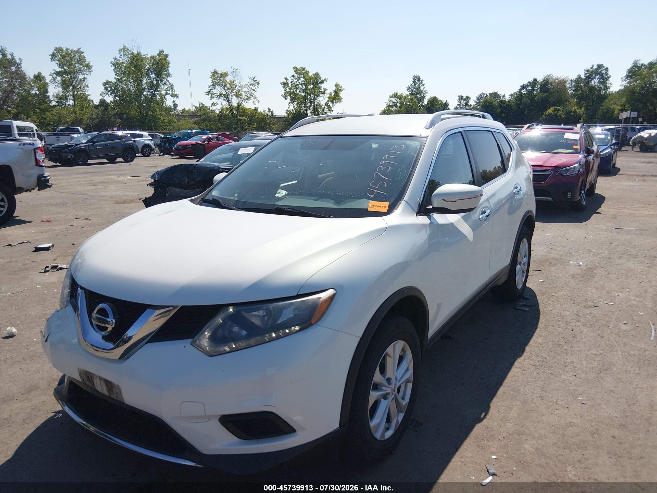 2014 Nissan Rogue Sv Белый vin: 5N1AT2MK9EC809534