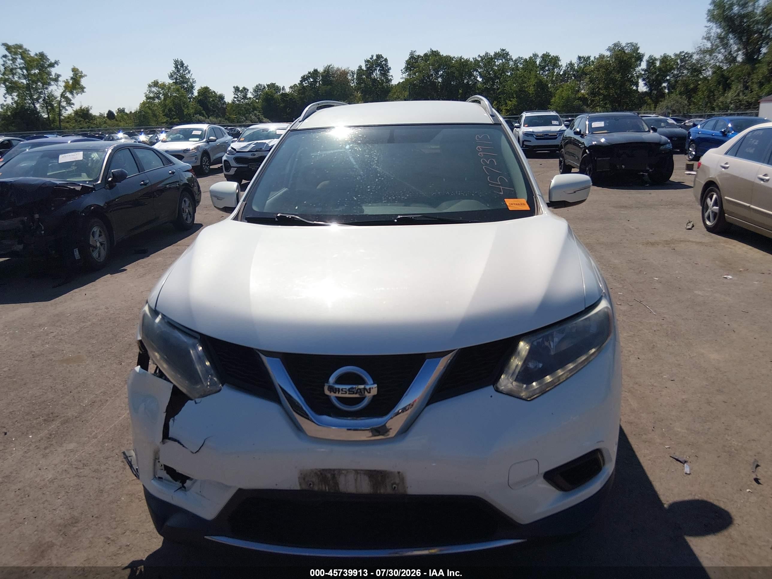 2014 Nissan Rogue Sv Белый vin: 5N1AT2MK9EC809534