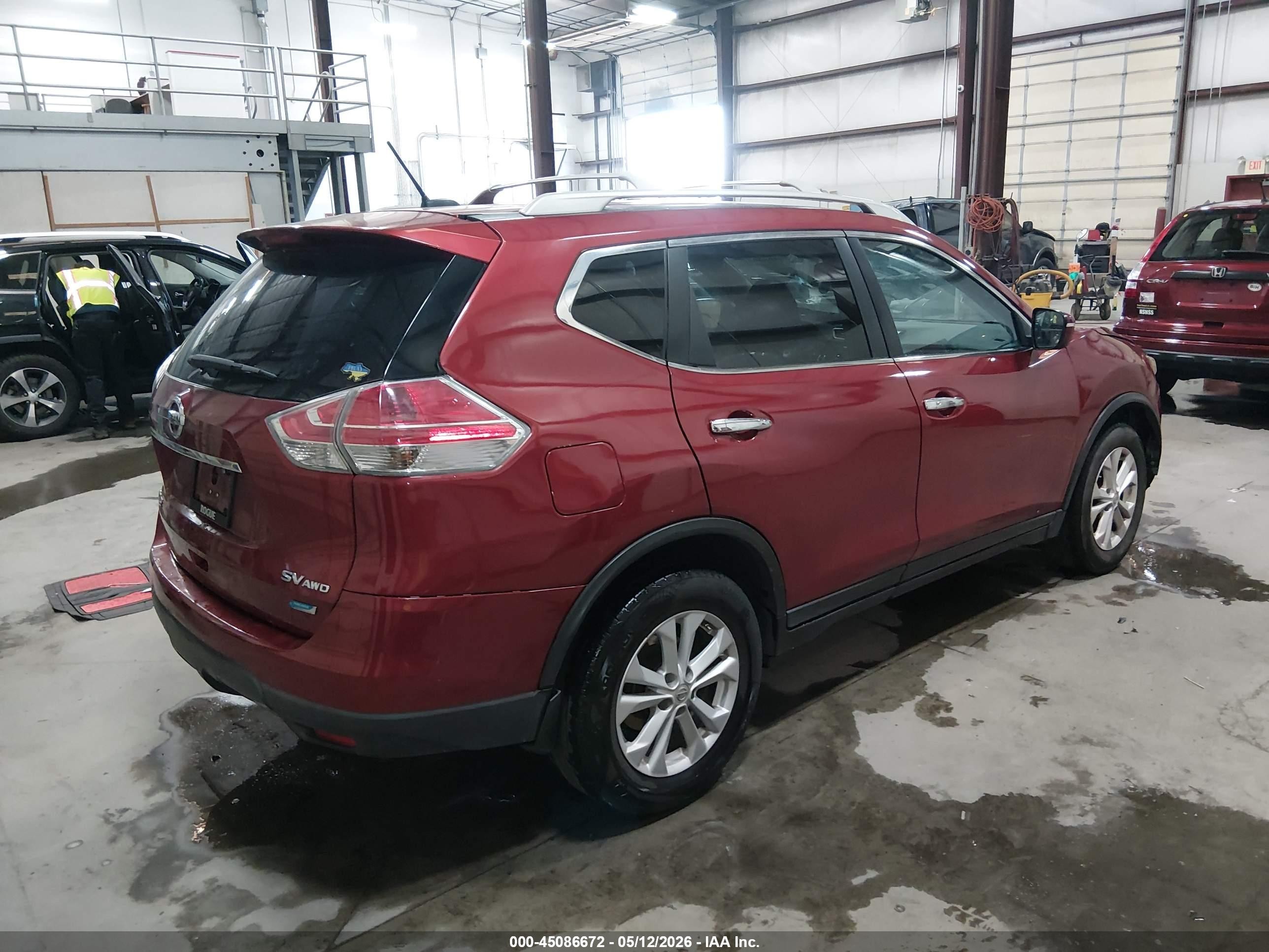 2014 Nissan Rogue Sv Red vin: 5N1AT2MKXEC765866