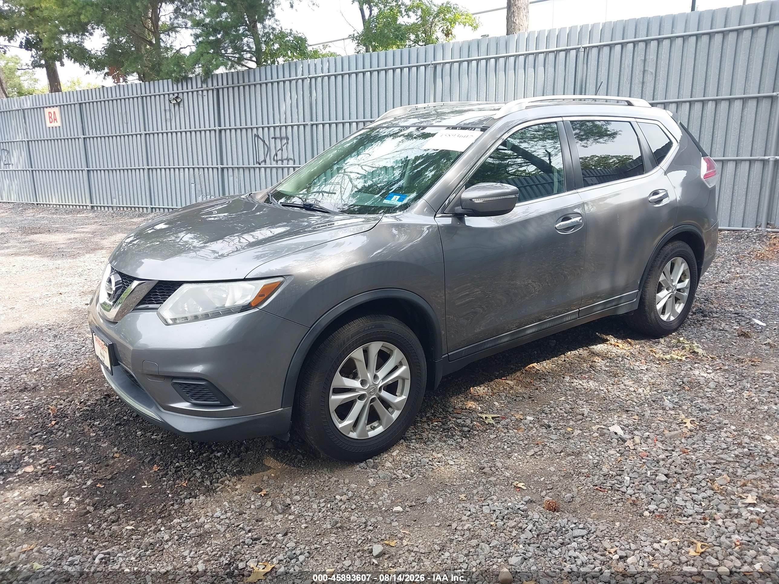 2014 Nissan Rogue Sv Gray vin: 5N1AT2MKXEC777502