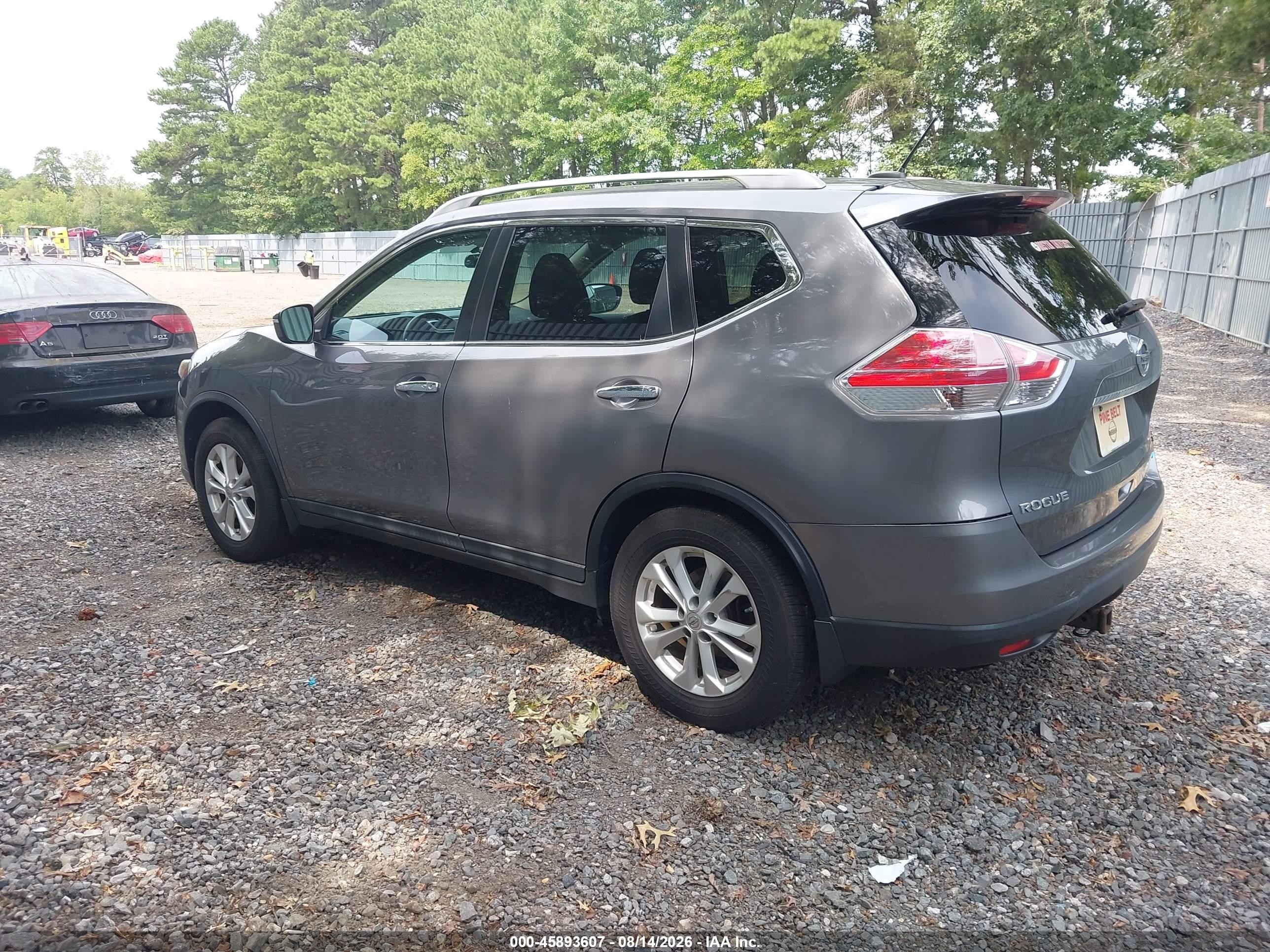 2014 Nissan Rogue Sv Gray vin: 5N1AT2MKXEC777502