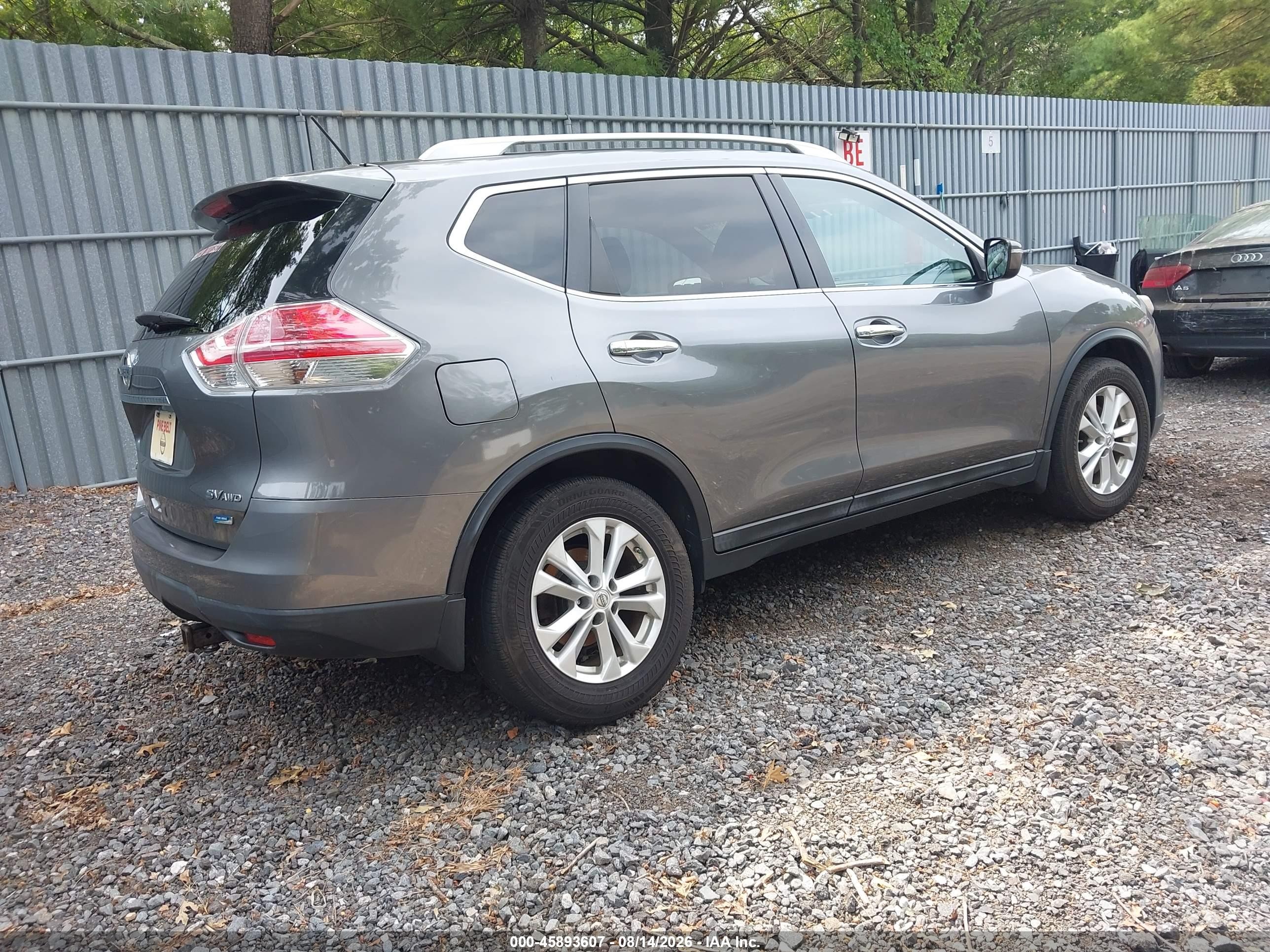 2014 Nissan Rogue Sv Gray vin: 5N1AT2MKXEC777502