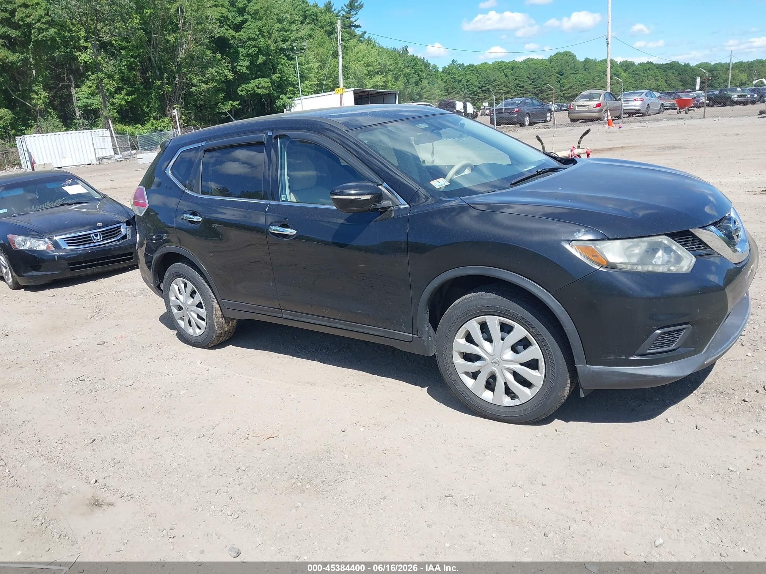 2014 Nissan Rogue S Black vin: 5N1AT2MKXEC804746