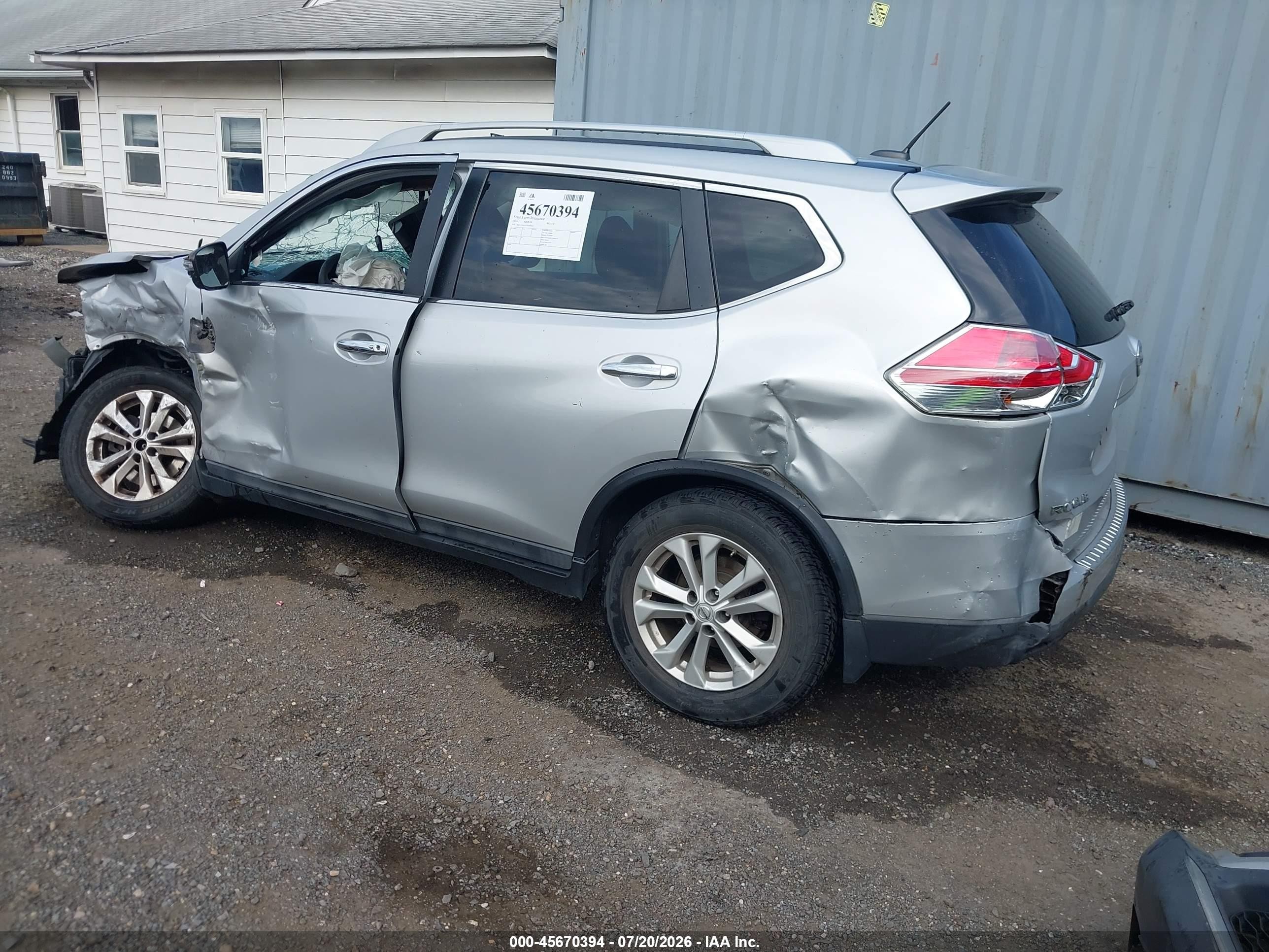 2014 Nissan Rogue Sv Серебряный vin: 5N1AT2MKXEC848410