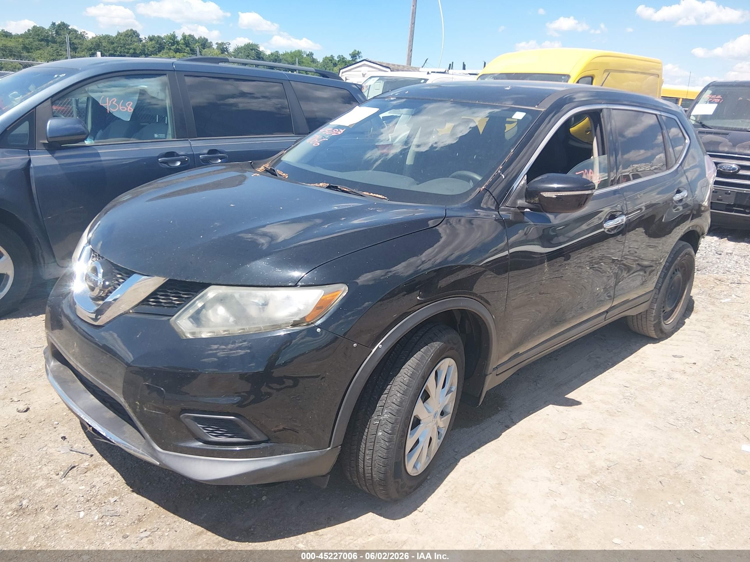 2014 Nissan Rogue S Black vin: 5N1AT2MKXEC863506