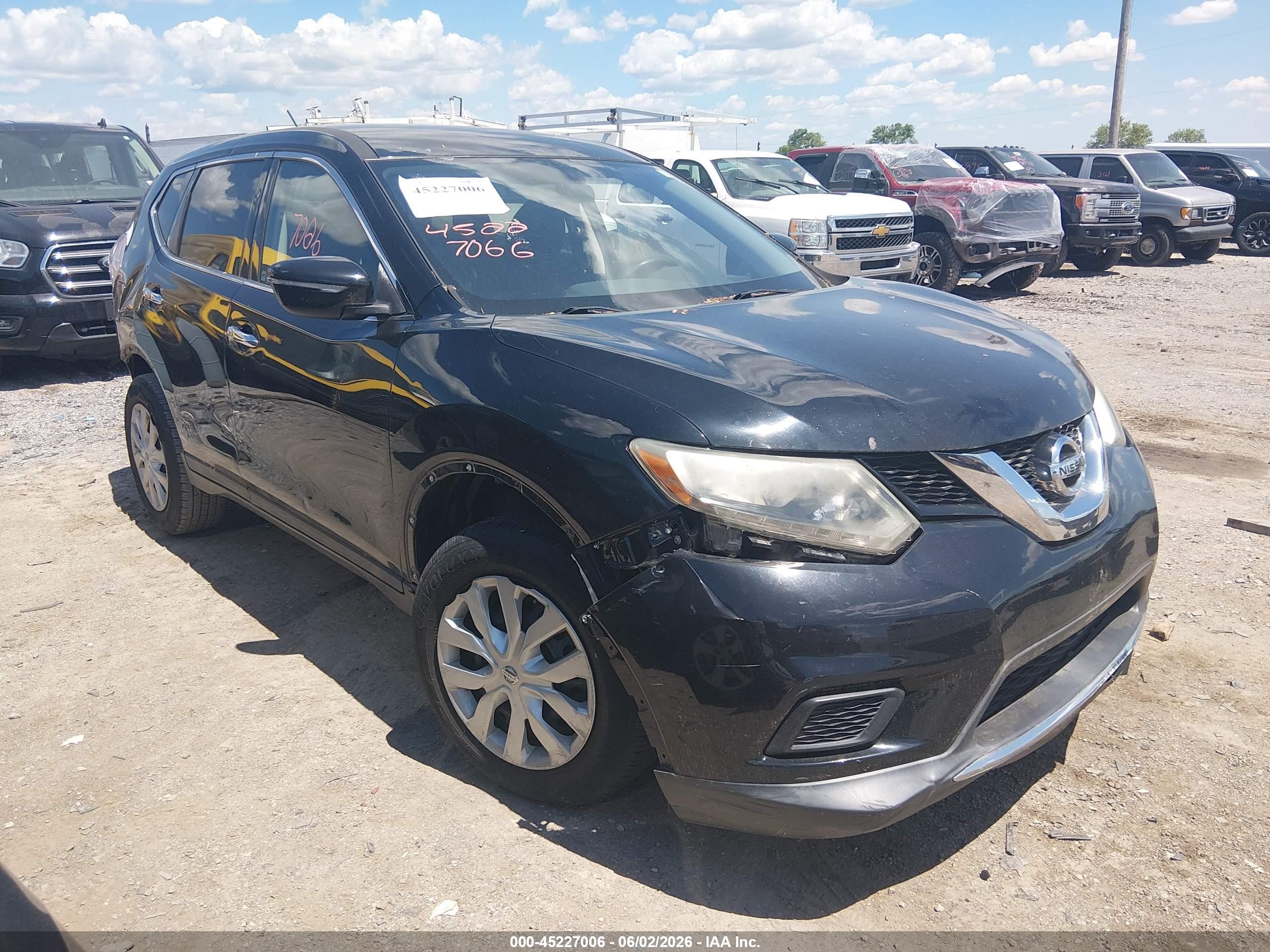 2014 Nissan Rogue S Black vin: 5N1AT2MKXEC863506