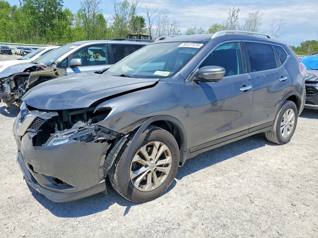 2015 Nissan Rogue Sv Gray vin: 5N1AT2MKXFC795256