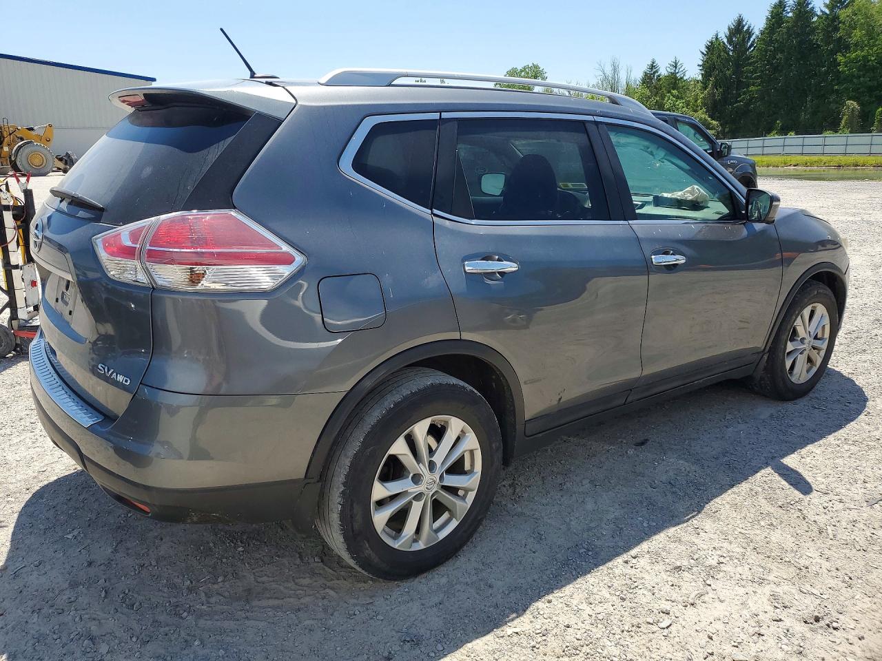2015 Nissan Rogue Sv Gray vin: 5N1AT2MKXFC795256