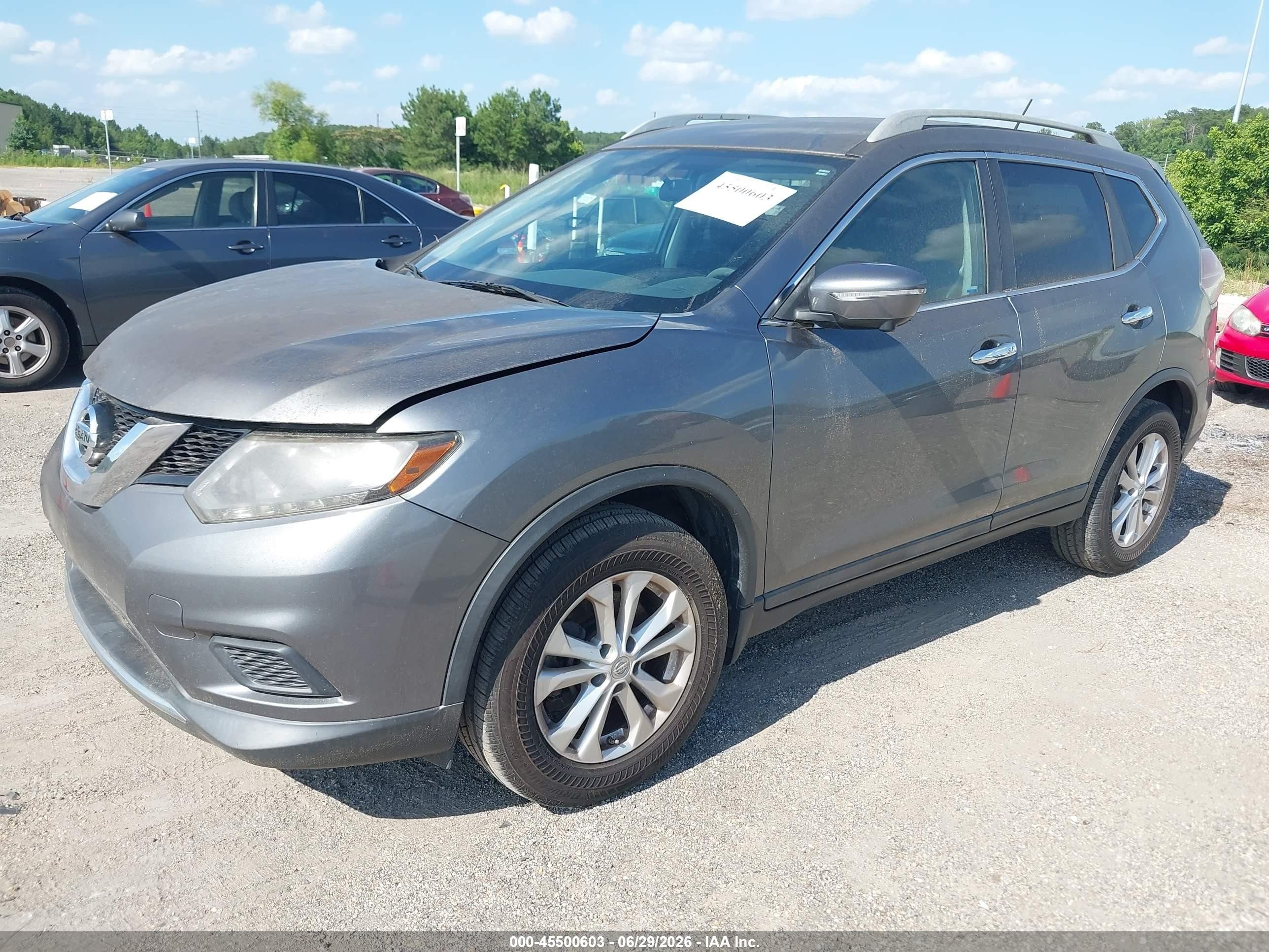 2015 Nissan Rogue Sv Серый vin: 5N1AT2MKXFC865502