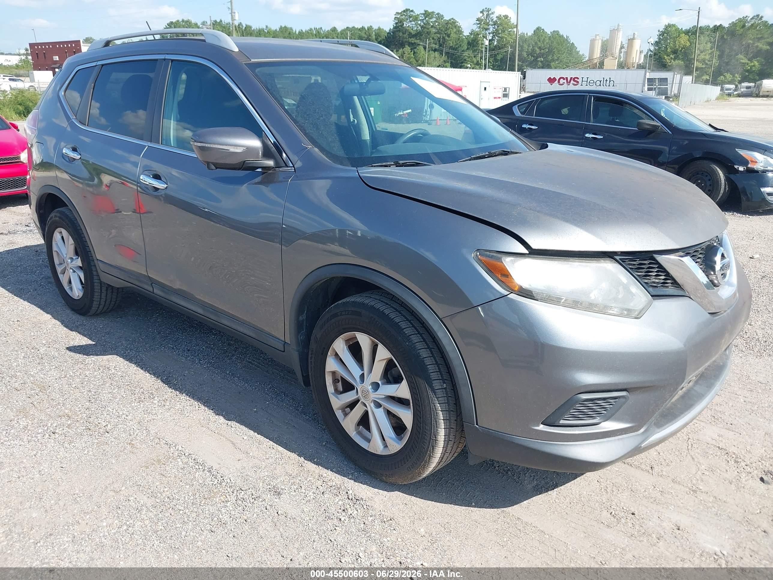 2015 Nissan Rogue Sv Серый vin: 5N1AT2MKXFC865502