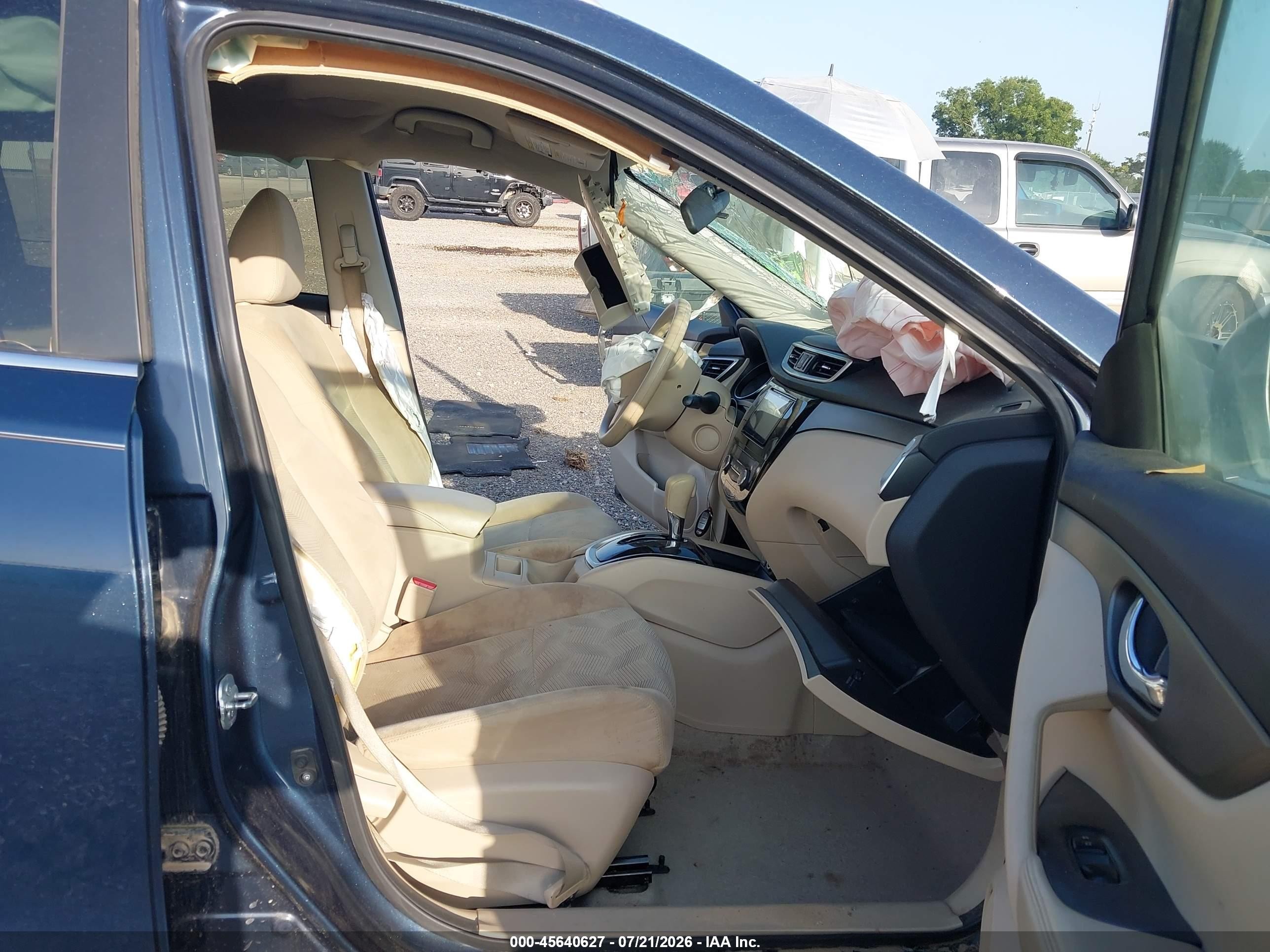 2015 Nissan Rogue Sv Синий vin: 5N1AT2ML0FC828211
