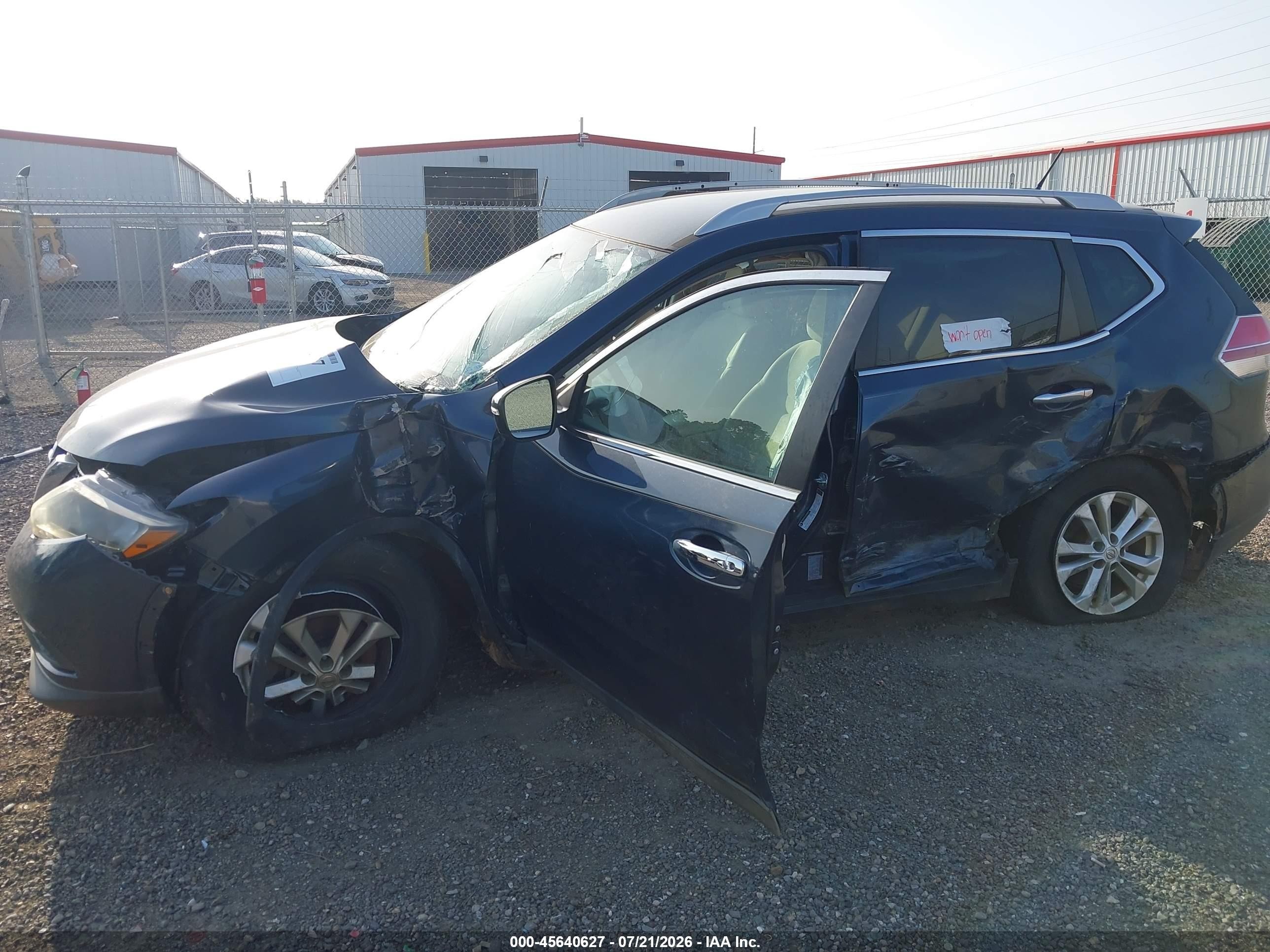 2015 Nissan Rogue Sv Синий vin: 5N1AT2ML0FC828211