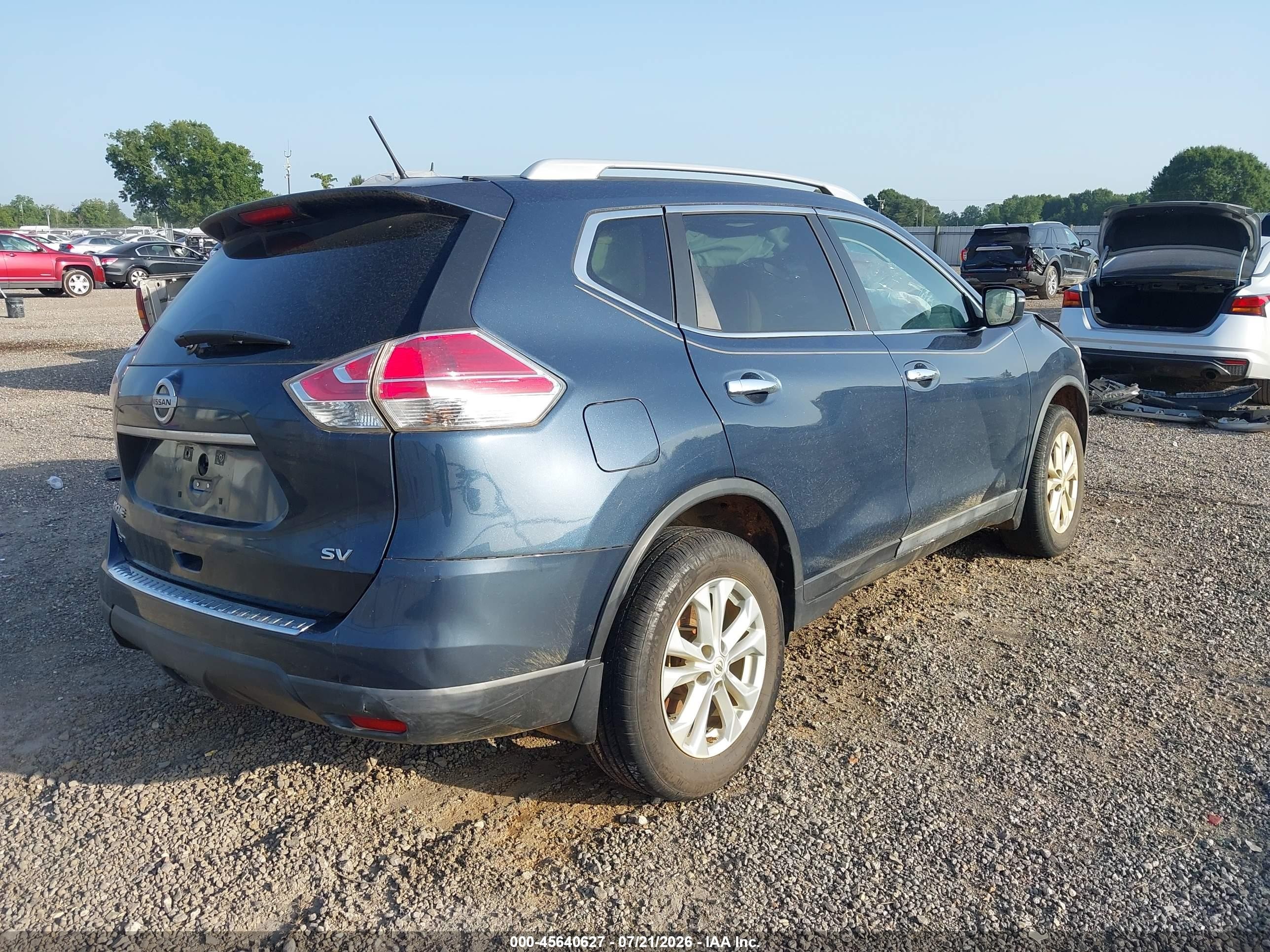 2015 Nissan Rogue Sv Синий vin: 5N1AT2ML0FC828211