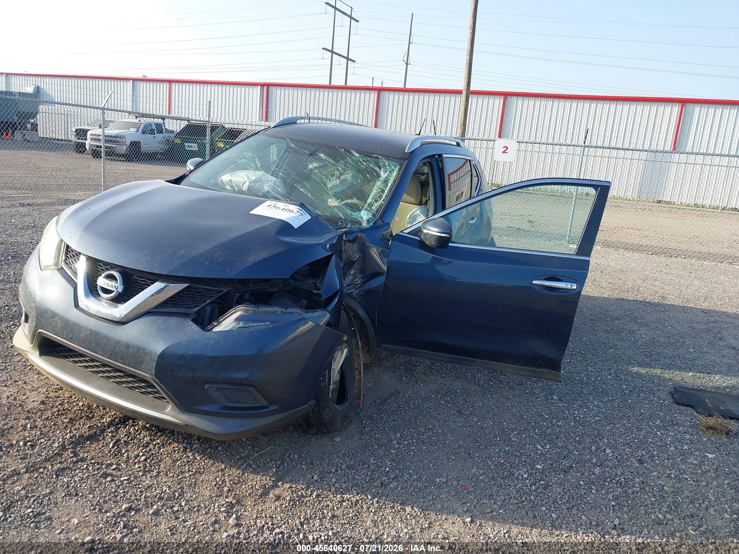 2015 Nissan Rogue Sv Синий vin: 5N1AT2ML0FC828211