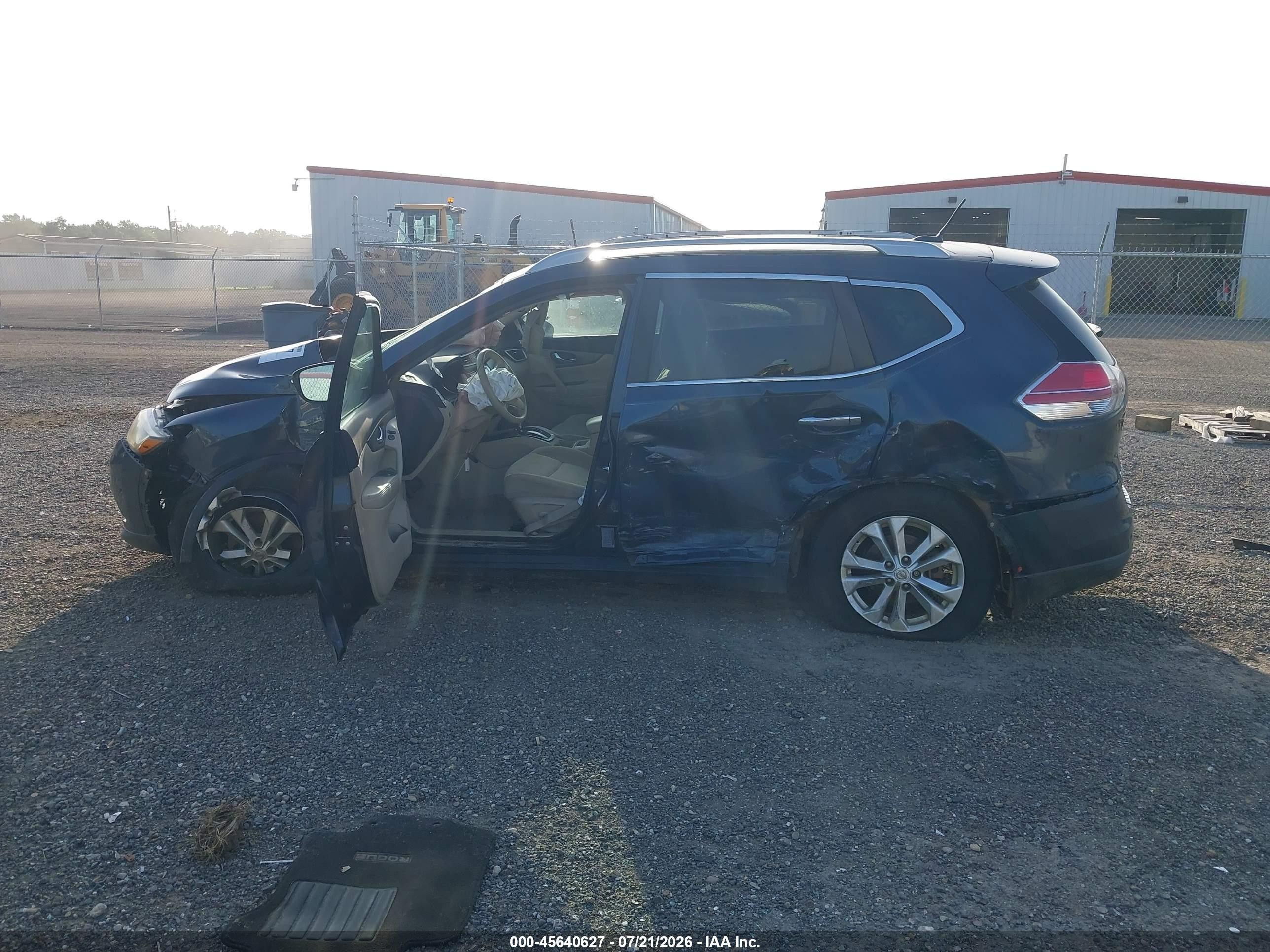 2015 Nissan Rogue Sv Синий vin: 5N1AT2ML0FC828211